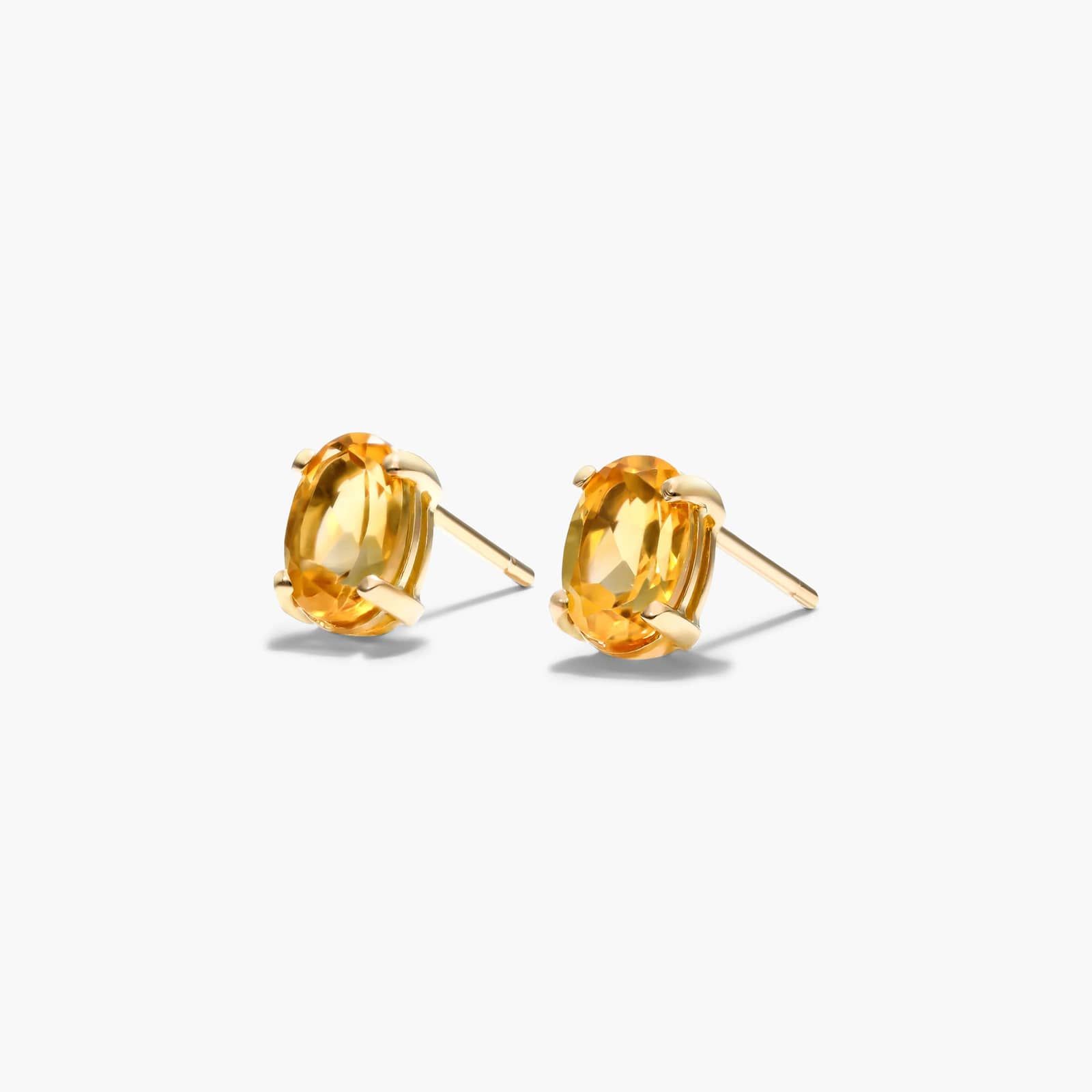Oval Cut Citrine Birthstone Earrings In 14K Yellow Gold By James Allen
