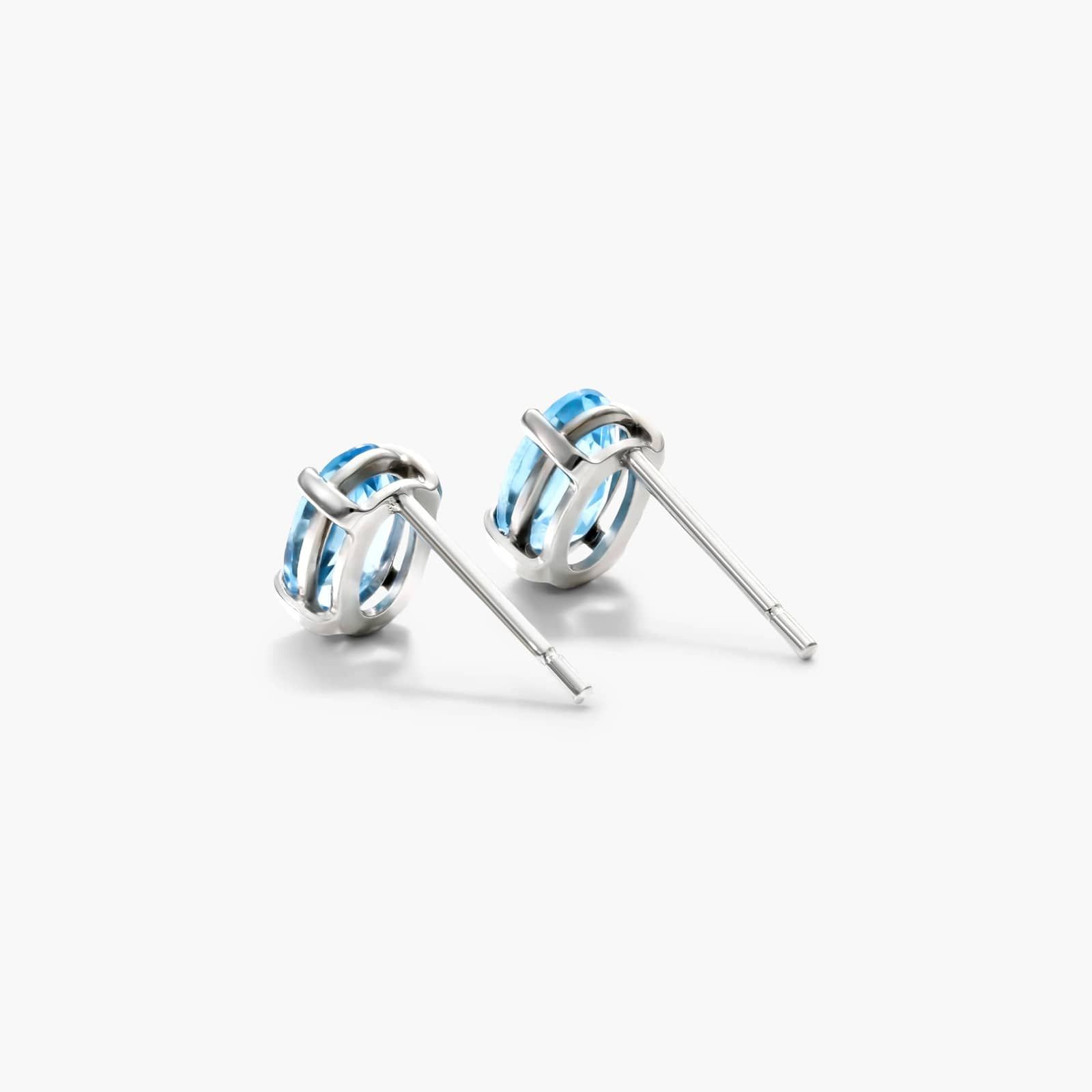 Oval Cut Blue Topaz Birthstone Earrings In 14K White Gold By James Allen