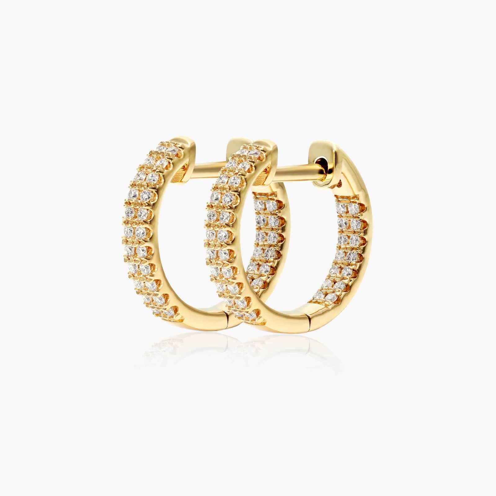 Inside Out Pavé Hoop Earrings With Lab-Grown Diamonds In 14K Yellow Gold By James Allen