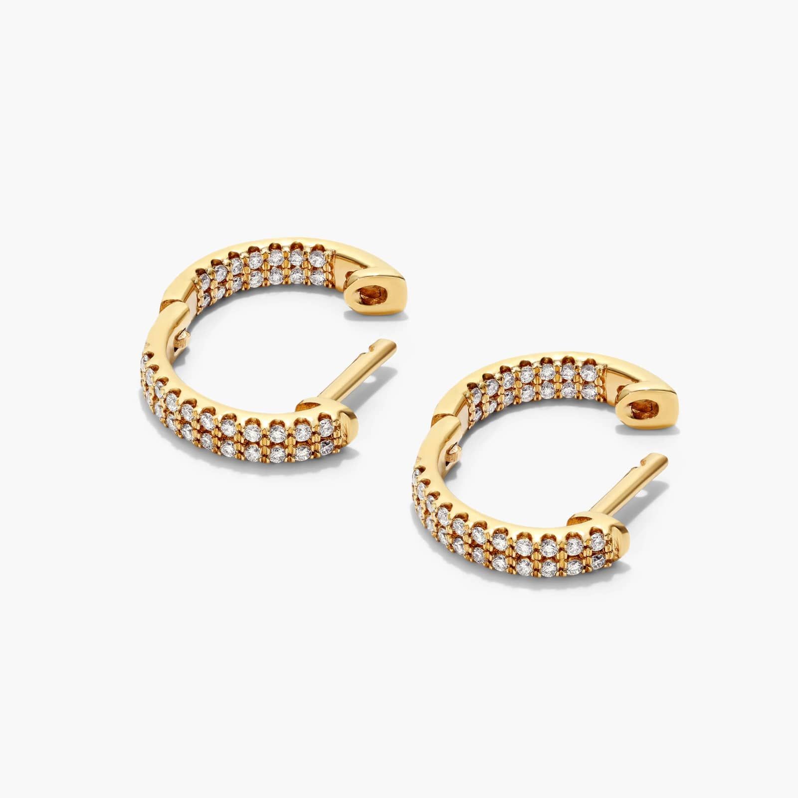 Inside Out Pavé Hoop Earrings With Lab-Grown Diamonds In 14K Yellow Gold By James Allen