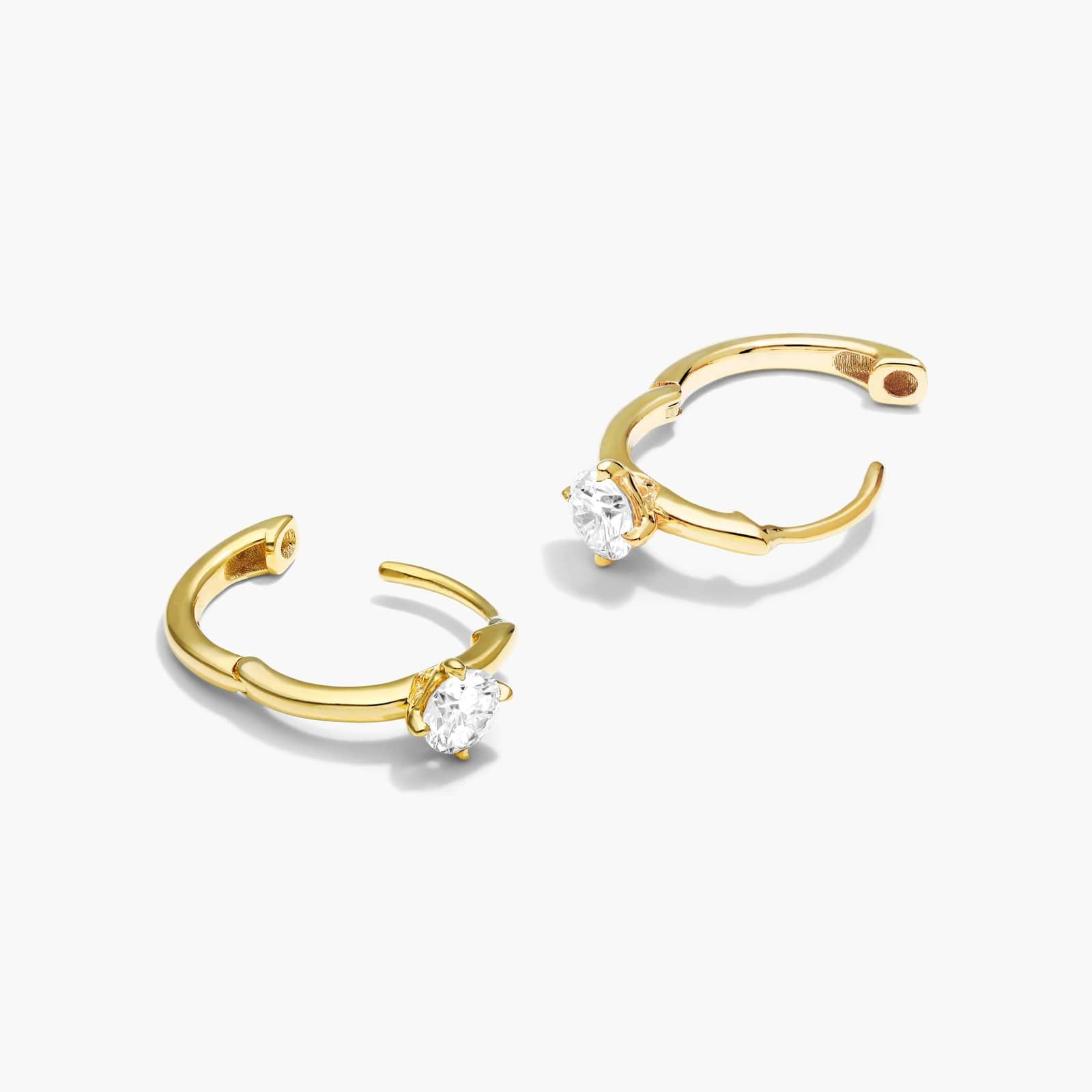 Solitaire Hoop Earrings With Lab-Grown Diamonds In 14K Yellow Gold By James Allen