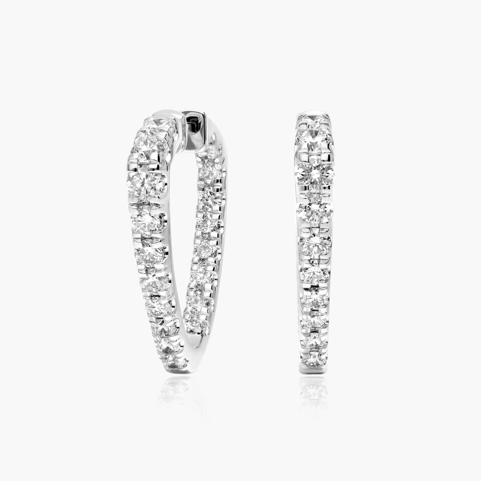 Inside Out Triangle 2 CTW Diamond Hoop Earrings In Platinum By James Allen