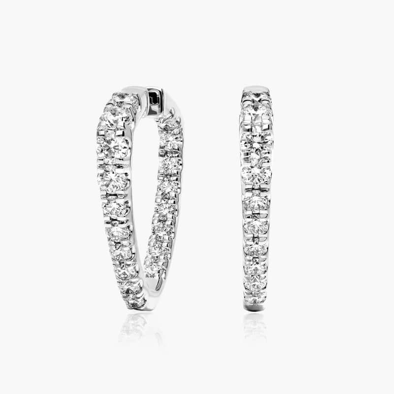 Inside Out Triangle 3 CTW Diamond Hoop Earrings In Platinum By James Allen