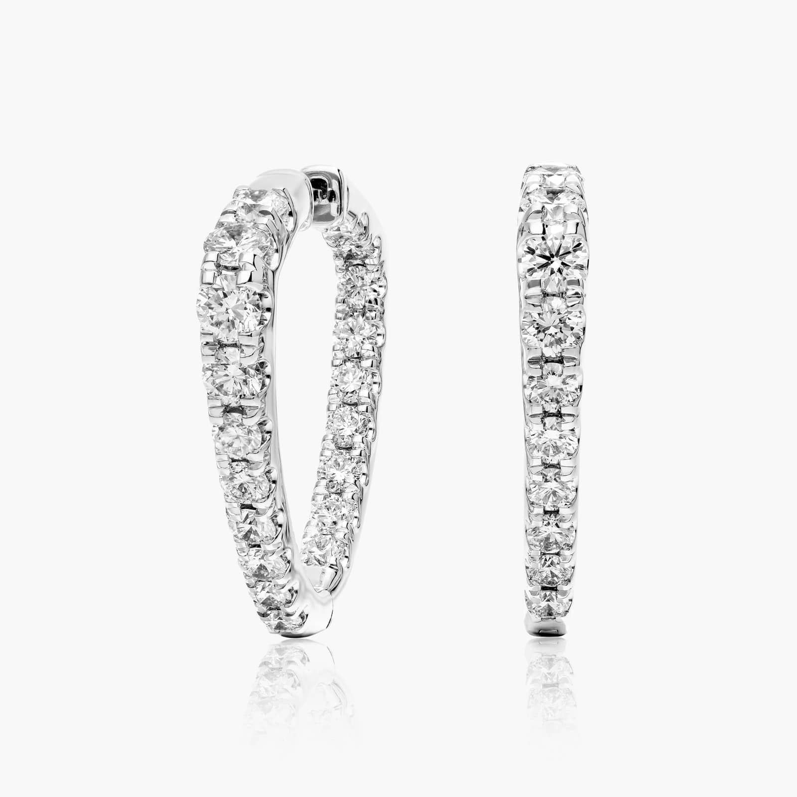 Inside Out Triangle 4 CTW Diamond Hoop Earrings In Platinum By James Allen