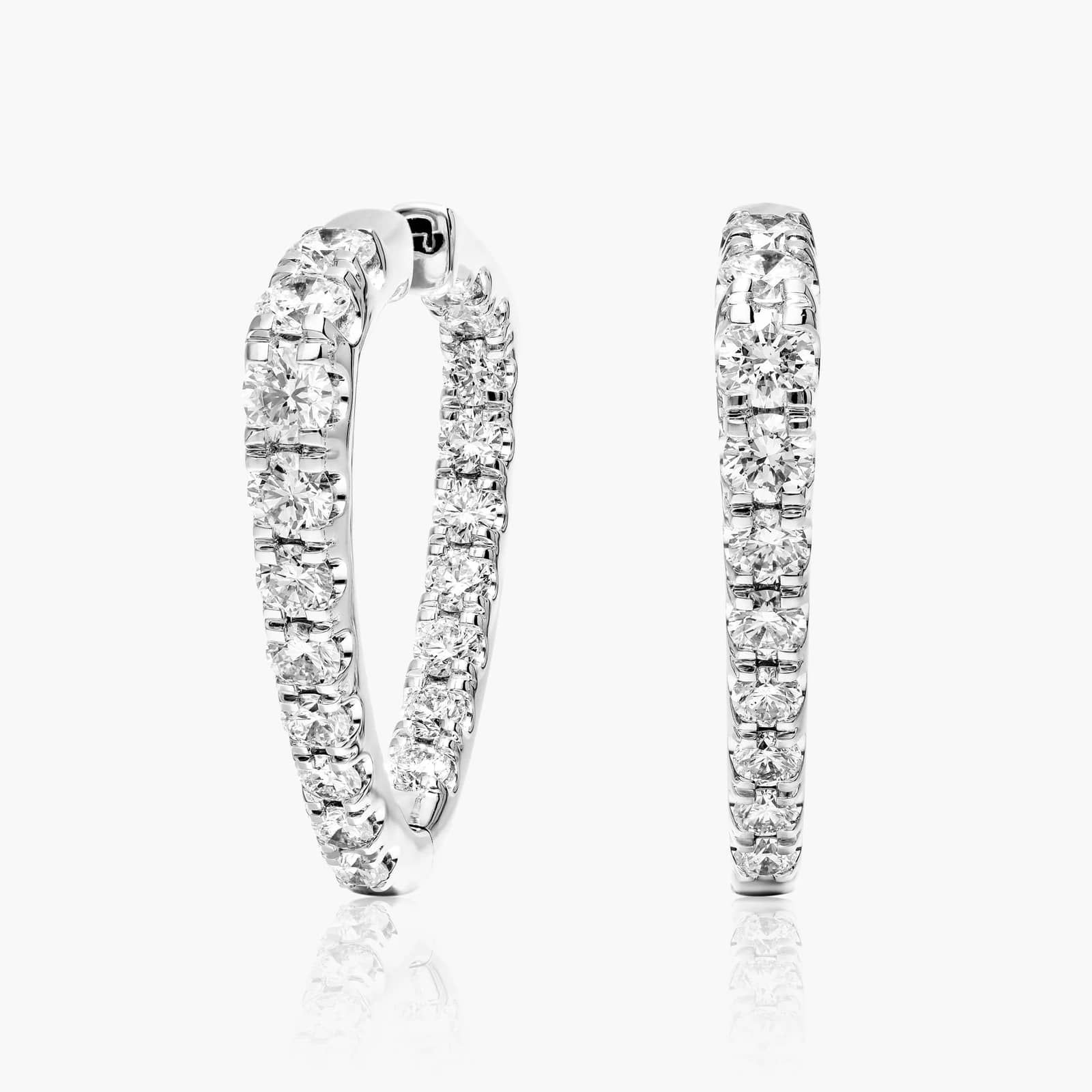 Inside Out Triangle 5 CTW Diamond Hoop Earrings In Platinum By James Allen