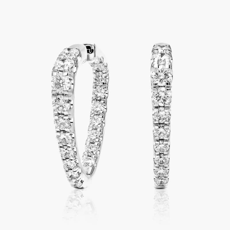 Inside Out Triangle 5 CTW Diamond Hoop Earrings In Platinum By James Allen