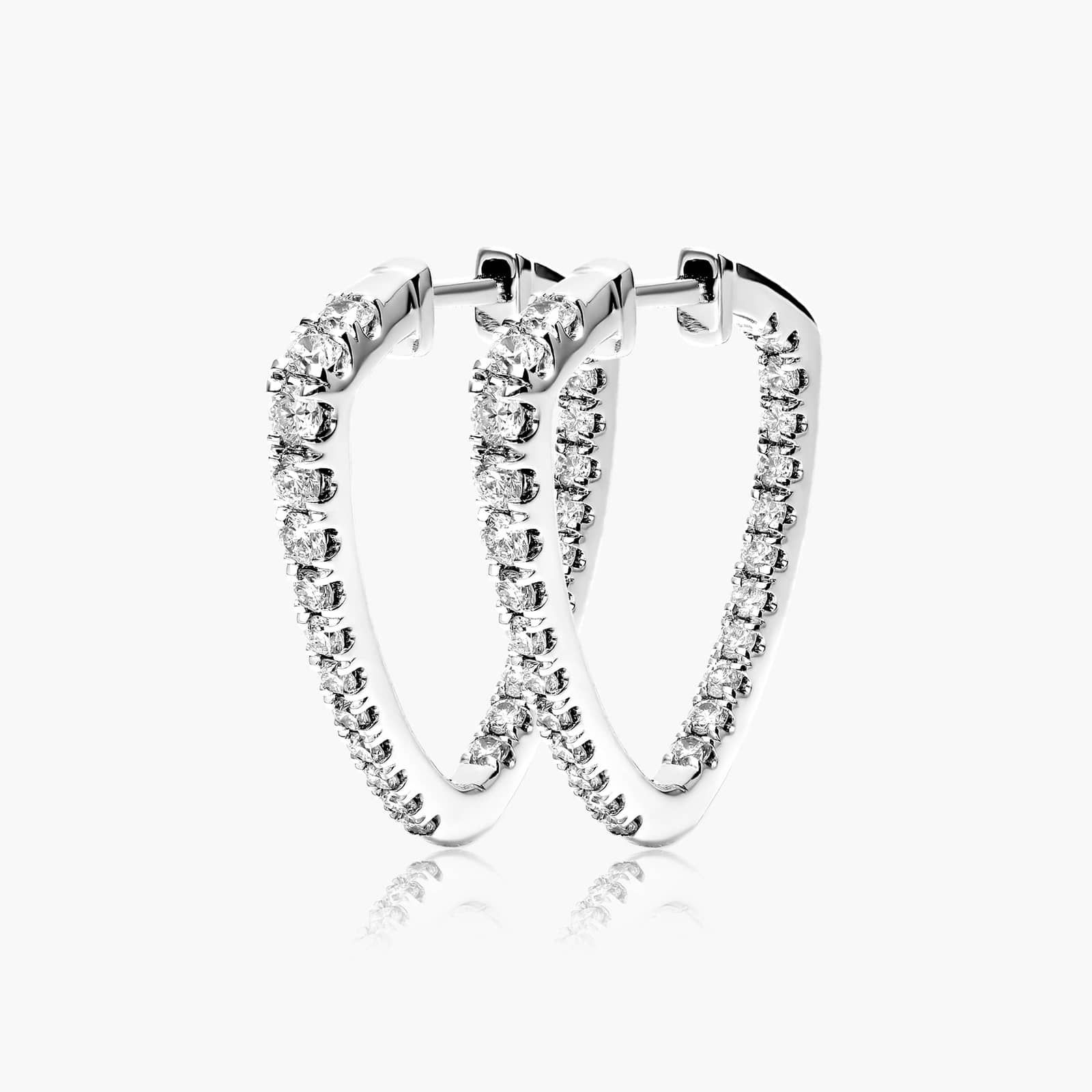 Inside Out Triangle 1 CTW Diamond Hoop Earrings In 14K White Gold By James Allen