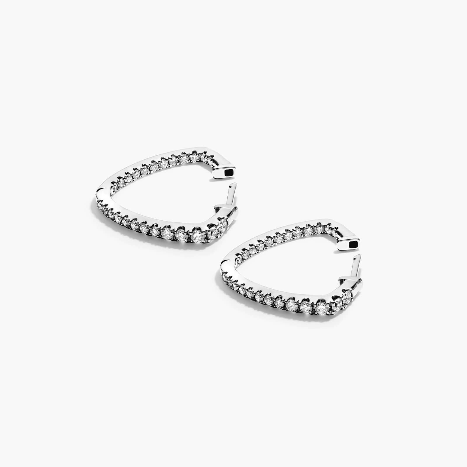 Inside Out Triangle 1 CTW Lab-Grown Diamond Hoop Earrings In 14K White Gold By James Allen
