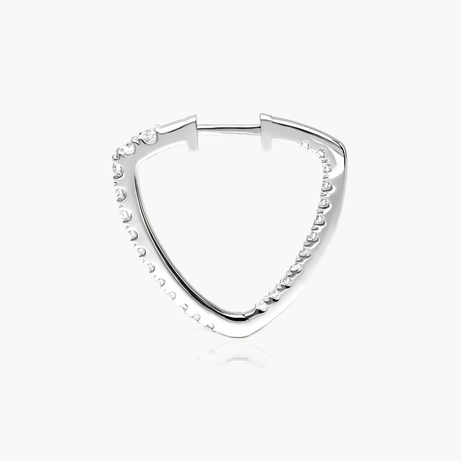 Inside Out Triangle 1 CTW Lab-Grown Diamond Hoop Earrings In 14K White Gold By James Allen