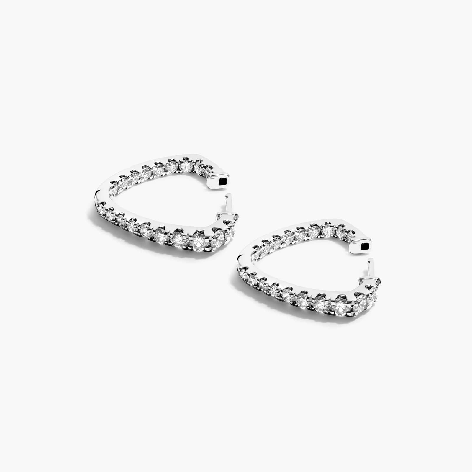 Inside Out Triangle 2 CTW Diamond Hoop Earrings In 14K White Gold By James Allen