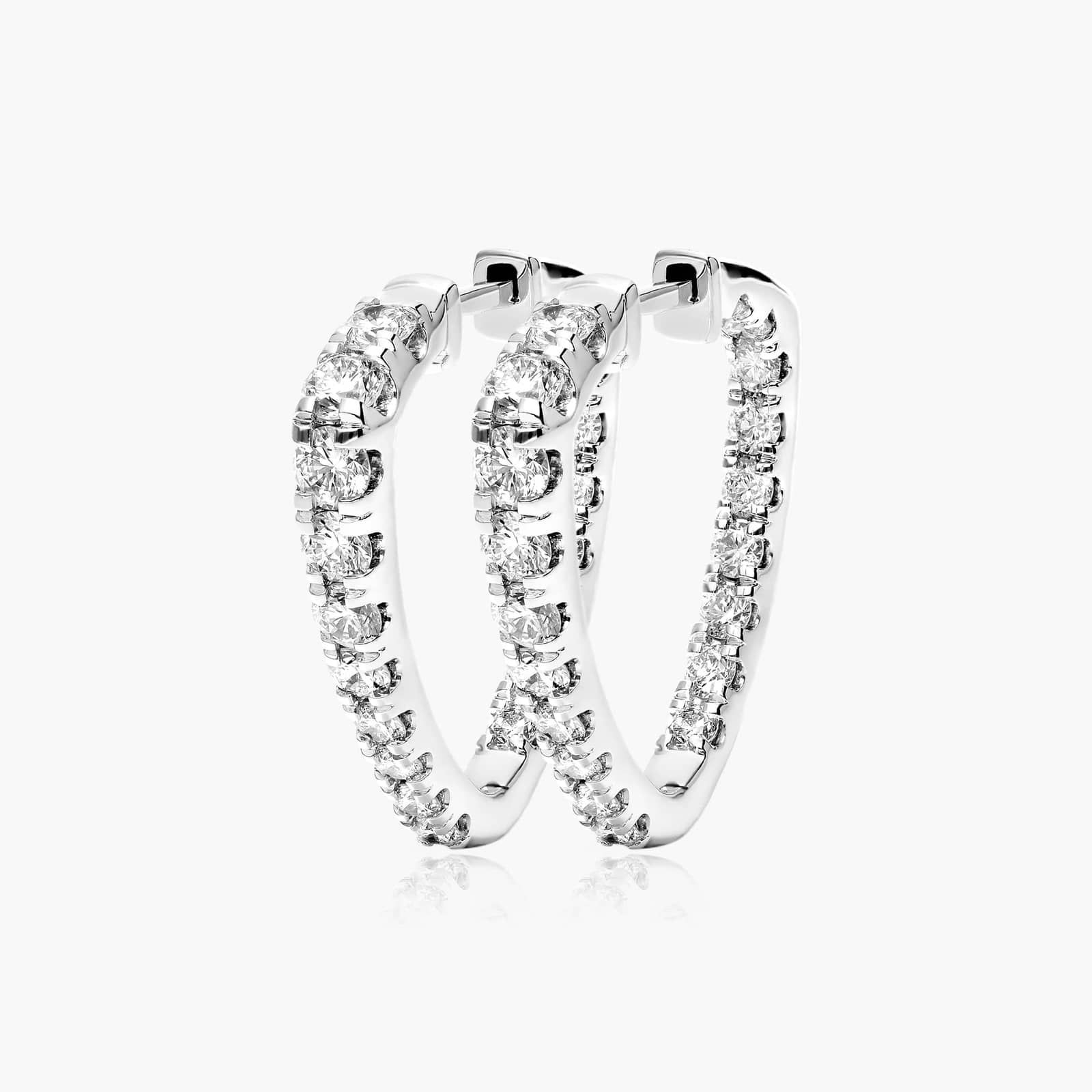 Inside Out Triangle 2 CTW Lab-Grown Diamond Hoop Earrings In 14K White Gold By James Allen