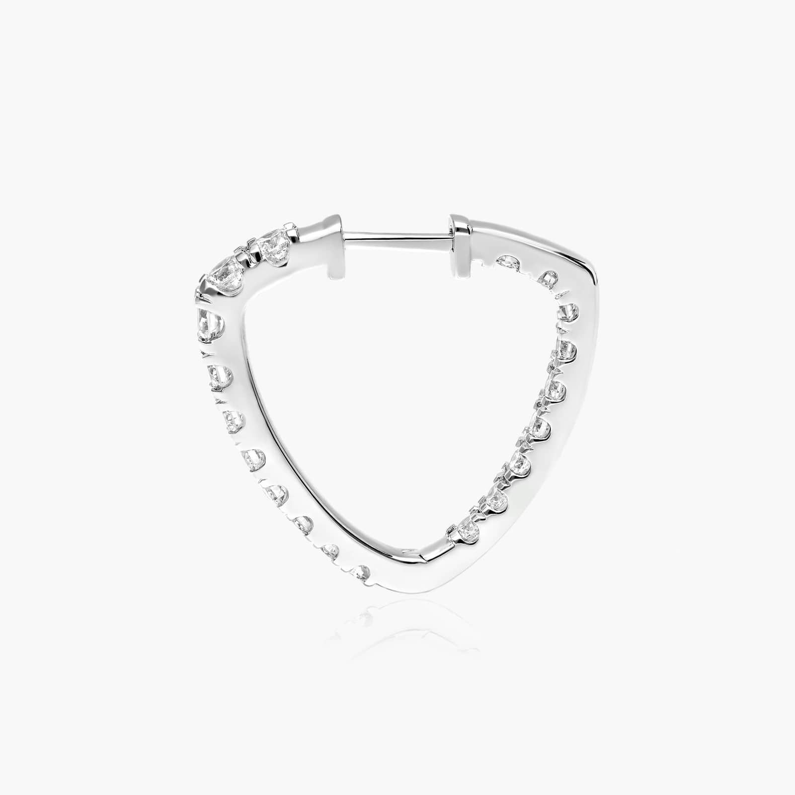 Inside Out Triangle 2 CTW Lab-Grown Diamond Hoop Earrings In 14K White Gold By James Allen