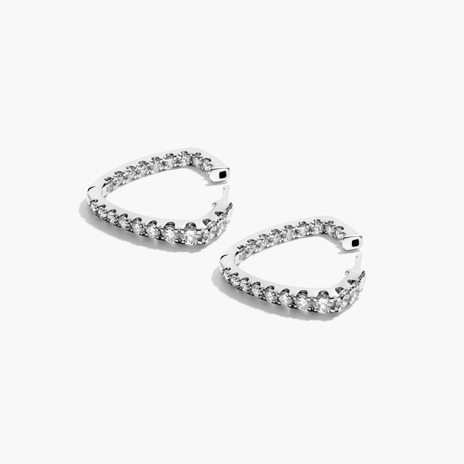 Inside Out Triangle 3 CTW Diamond Hoop Earrings In 14K White Gold By James Allen