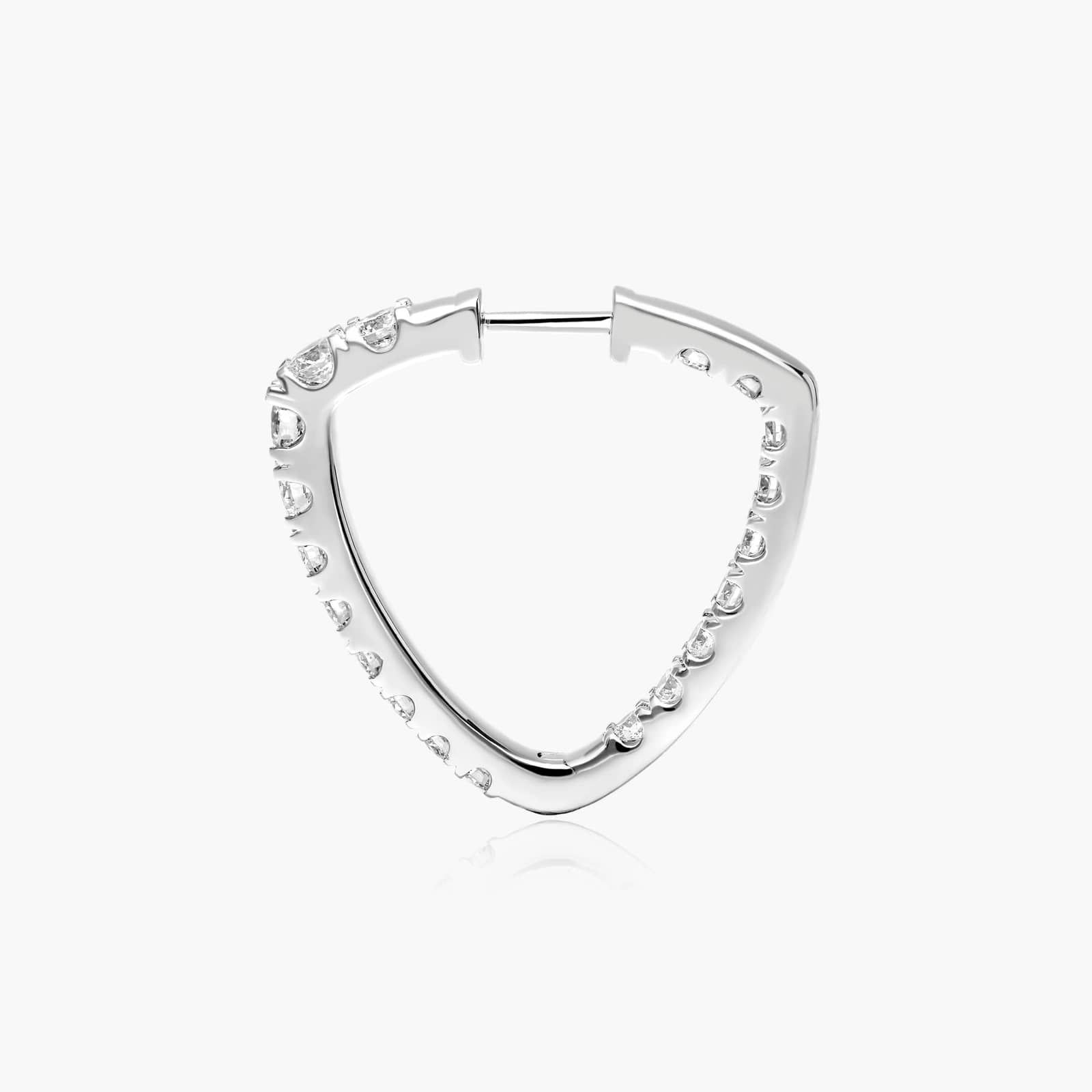 Inside Out Triangle 3 CTW Diamond Hoop Earrings In 14K White Gold By James Allen
