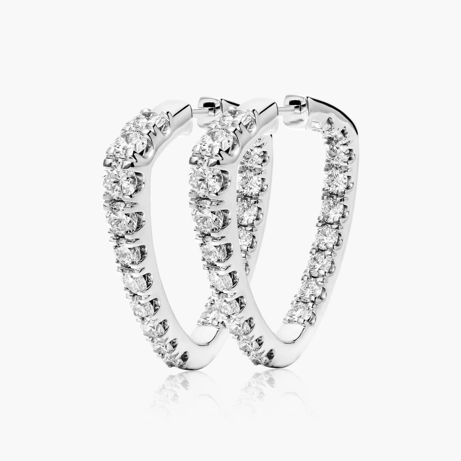 Inside Out Triangle 4 CTW Diamond Hoop Earrings In 14K White Gold By James Allen