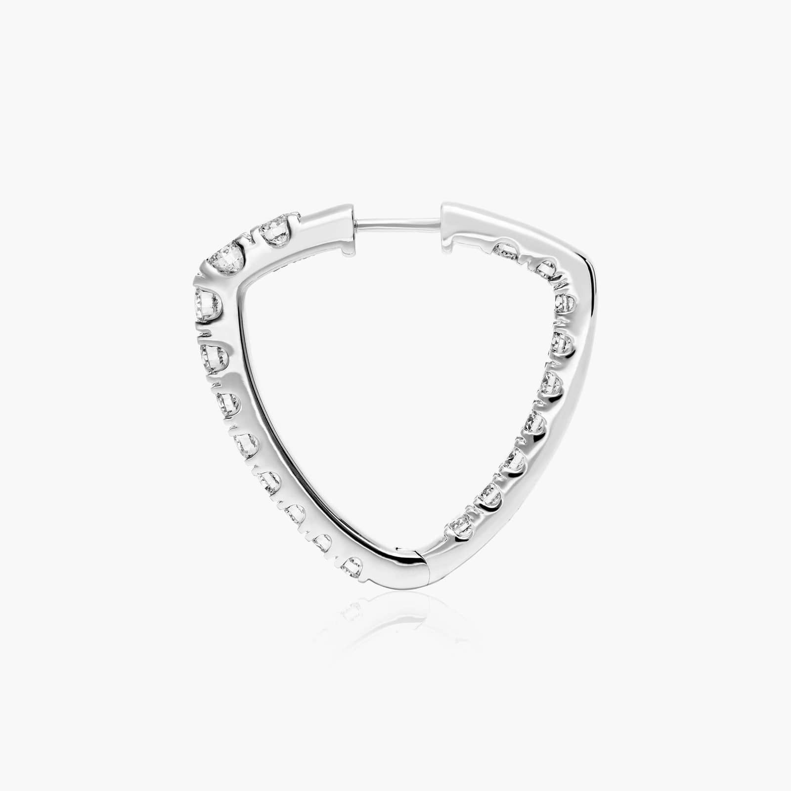 Inside Out Triangle 4 CTW Diamond Hoop Earrings In 14K White Gold By James Allen