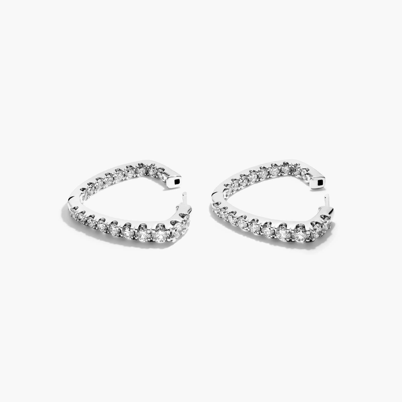 Inside Out Triangle 4 CTW Lab-Grown Diamond Hoop Earrings In 14K White Gold By James Allen
