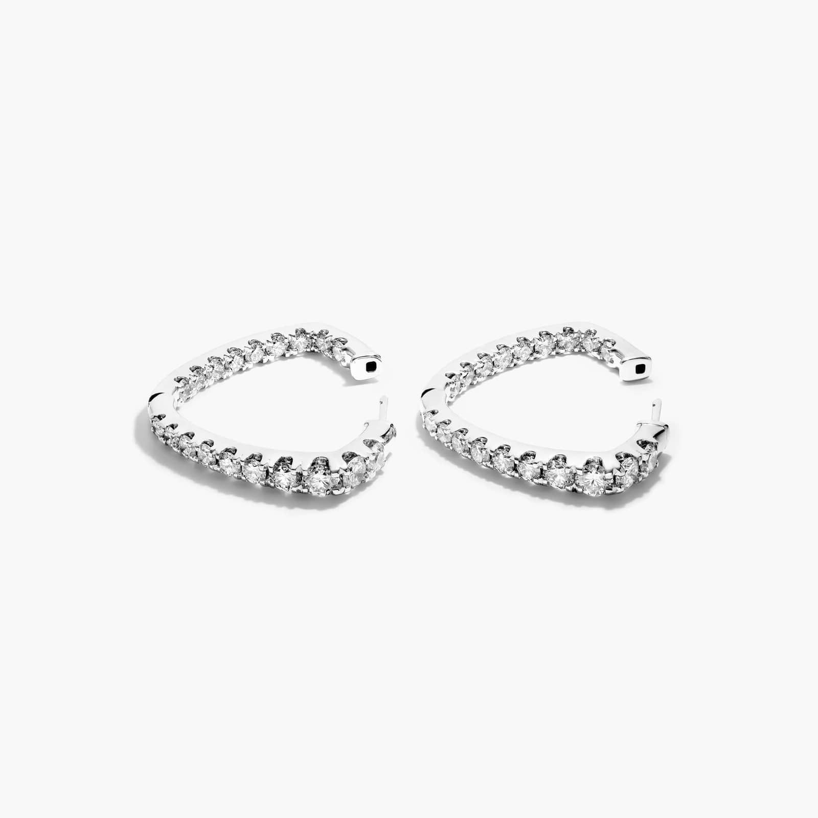 Inside Out Triangle 5 CTW Diamond Hoop Earrings In 14K White Gold By James Allen