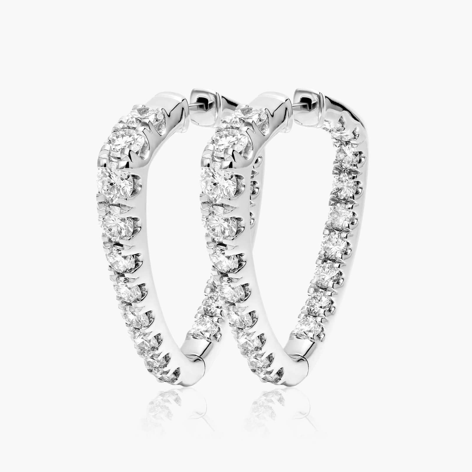 Inside Out Triangle 5 CTW Lab-Grown Diamond Hoop Earrings In 14K White Gold By James Allen