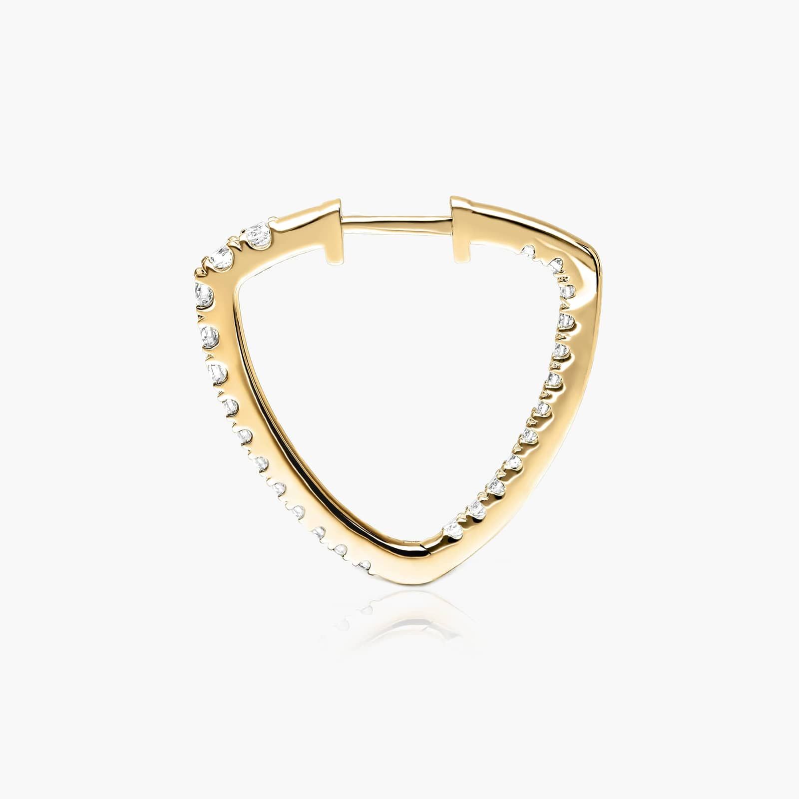 Inside Out Triangle 1 CTW Diamond Hoop Earrings In 14K Yellow Gold By James Allen
