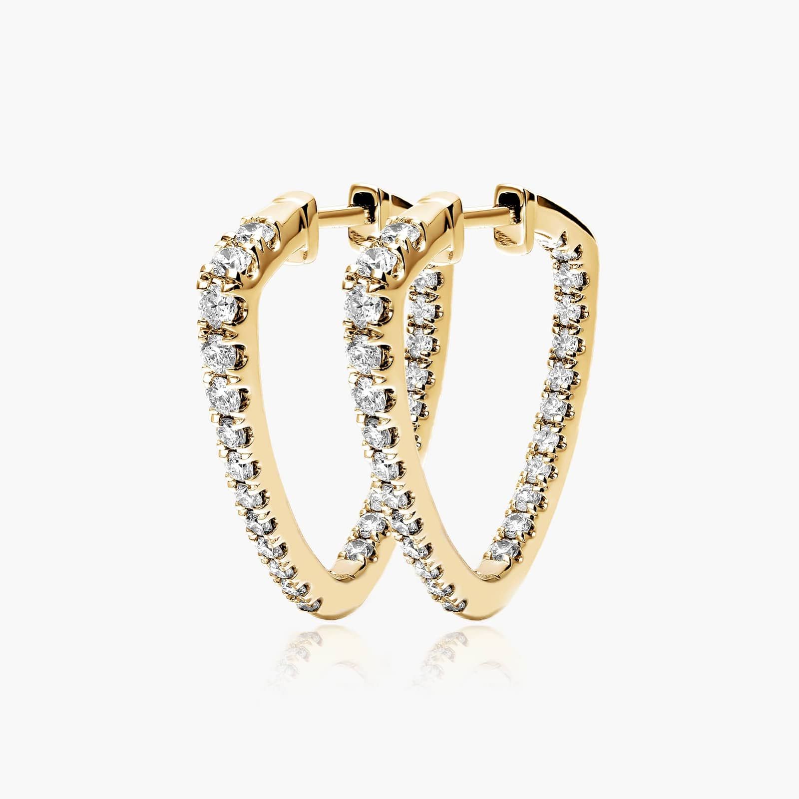 Inside Out Triangle 1 CTW Lab-Grown Diamond Hoop Earrings In 14K Yellow Gold By James Allen