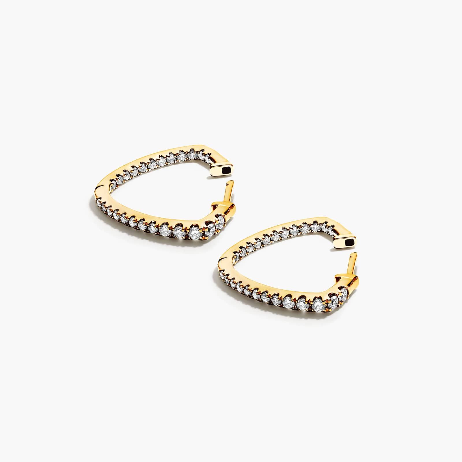 Inside Out Triangle 1 CTW Lab-Grown Diamond Hoop Earrings In 14K Yellow Gold By James Allen