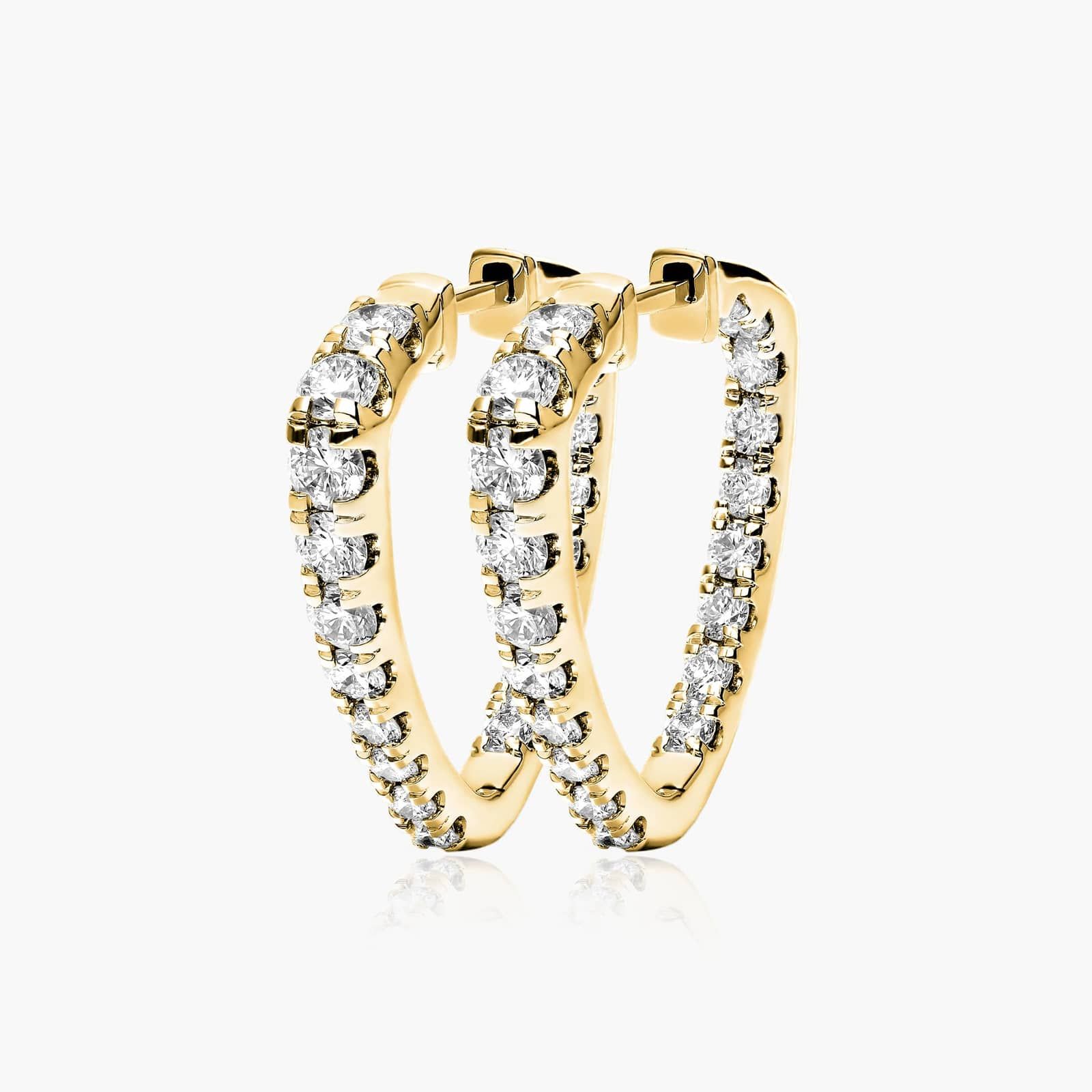 Inside Out Triangle 2 CTW Lab-Grown Diamond Hoop Earrings In 14K Yellow Gold By James Allen