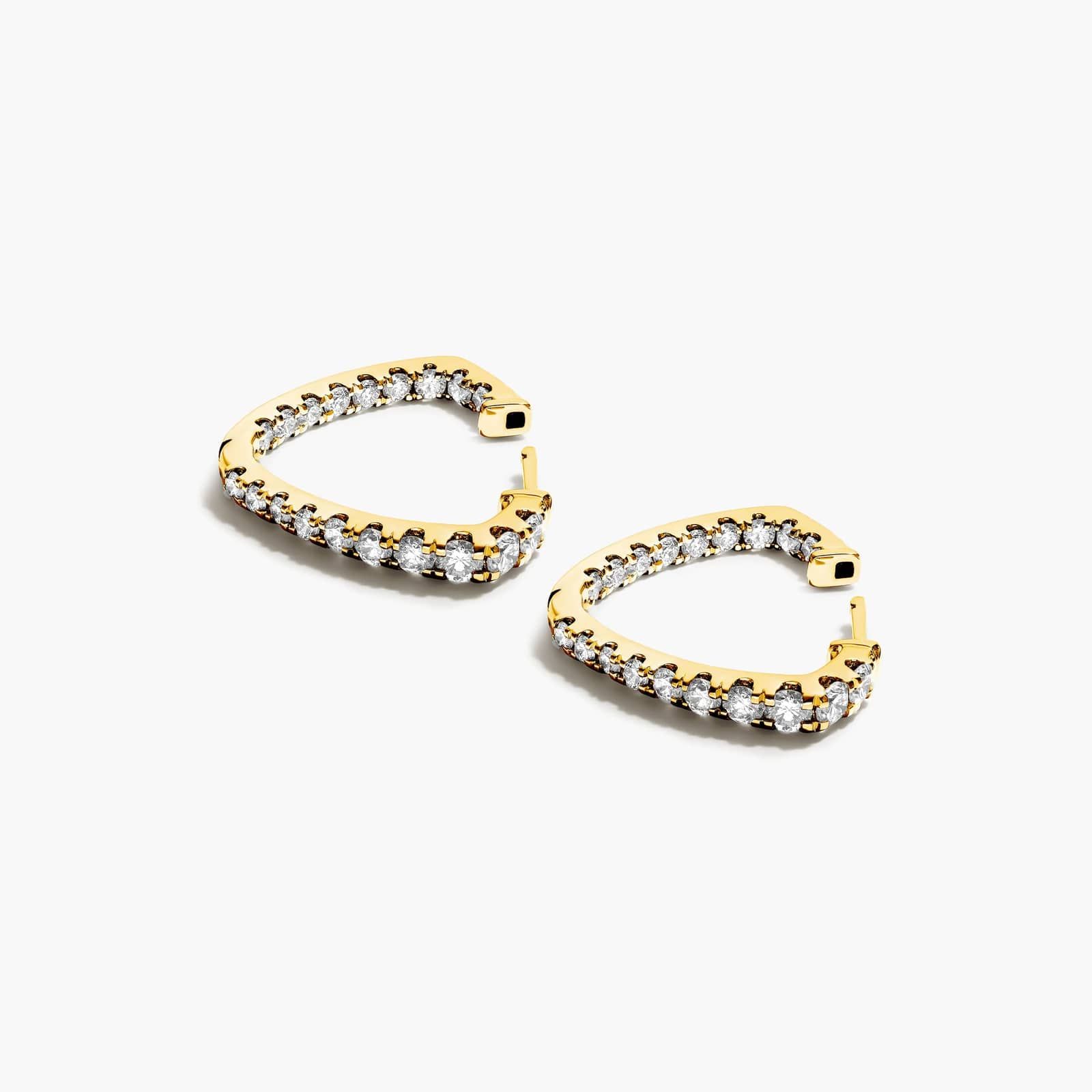 Inside Out Triangle 2 CTW Lab-Grown Diamond Hoop Earrings In 14K Yellow Gold By James Allen