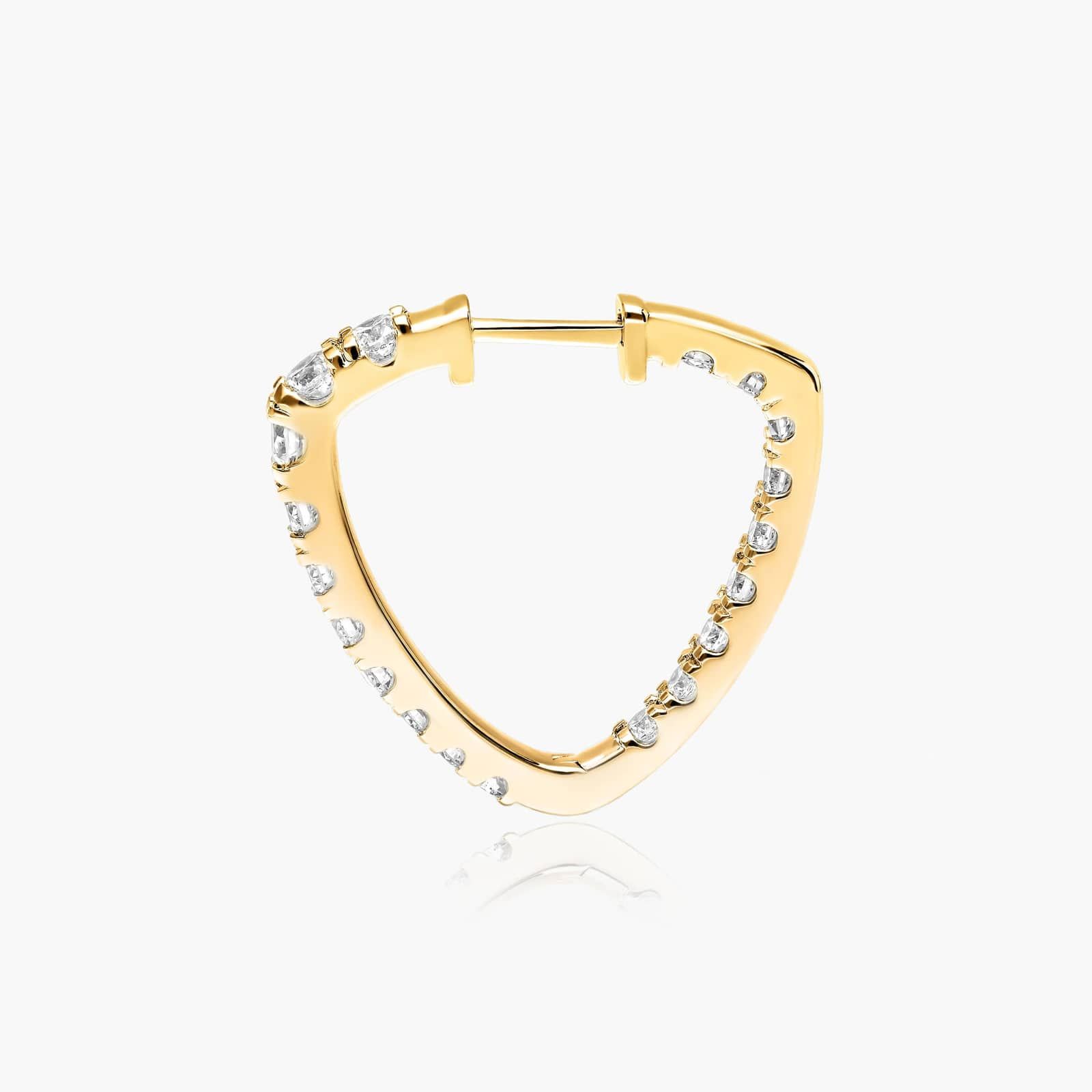 Inside Out Triangle 2 CTW Lab-Grown Diamond Hoop Earrings In 14K Yellow Gold By James Allen