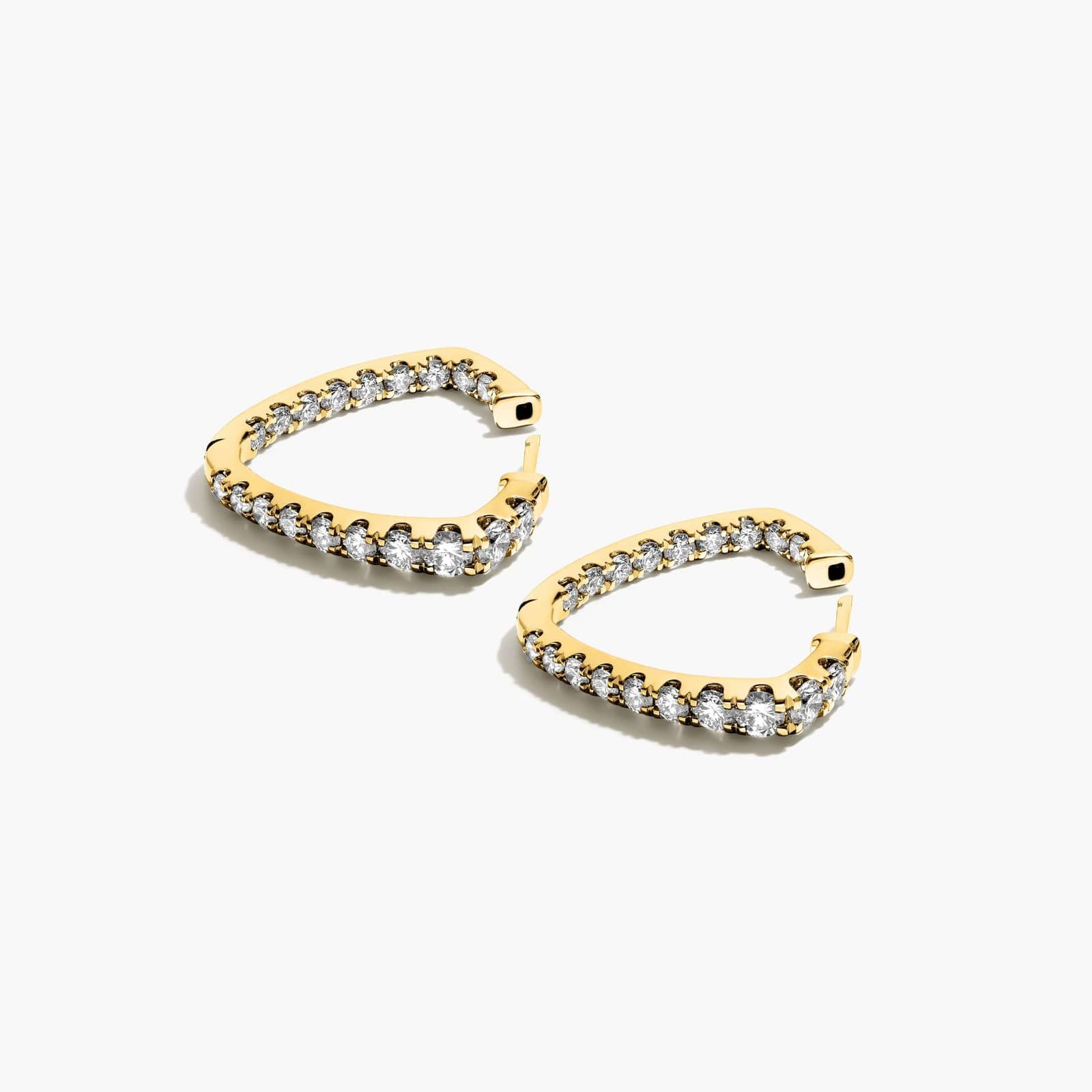 Inside Out Triangle 3 CTW Diamond Hoop Earrings In 14K Yellow Gold By James Allen