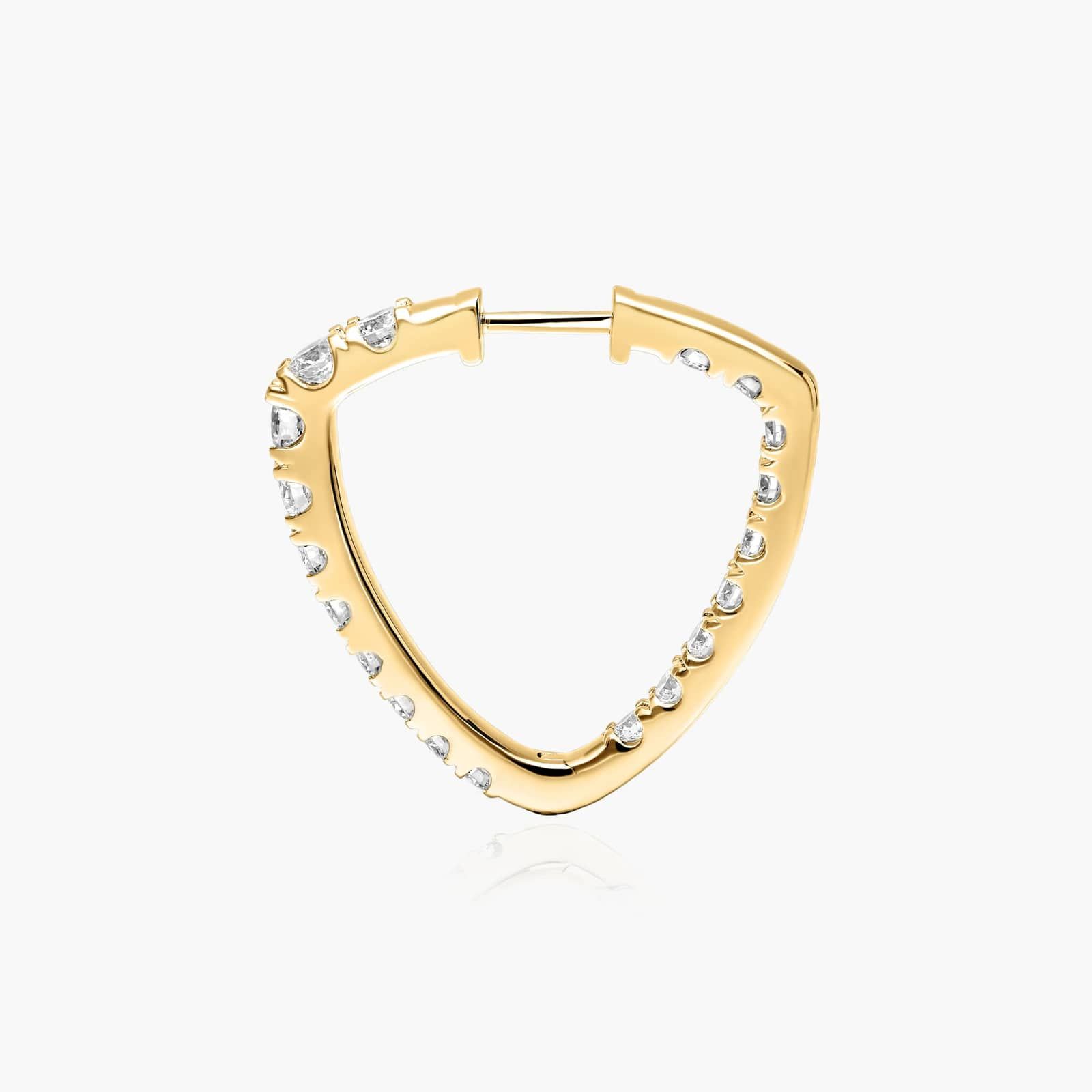 Inside Out Triangle 3 CTW Diamond Hoop Earrings In 14K Yellow Gold By James Allen