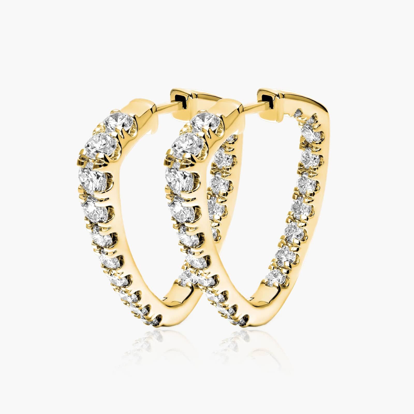 Inside Out Triangle 3 CTW Lab-Grown Diamond Hoop Earrings In 14K Yellow Gold By James Allen