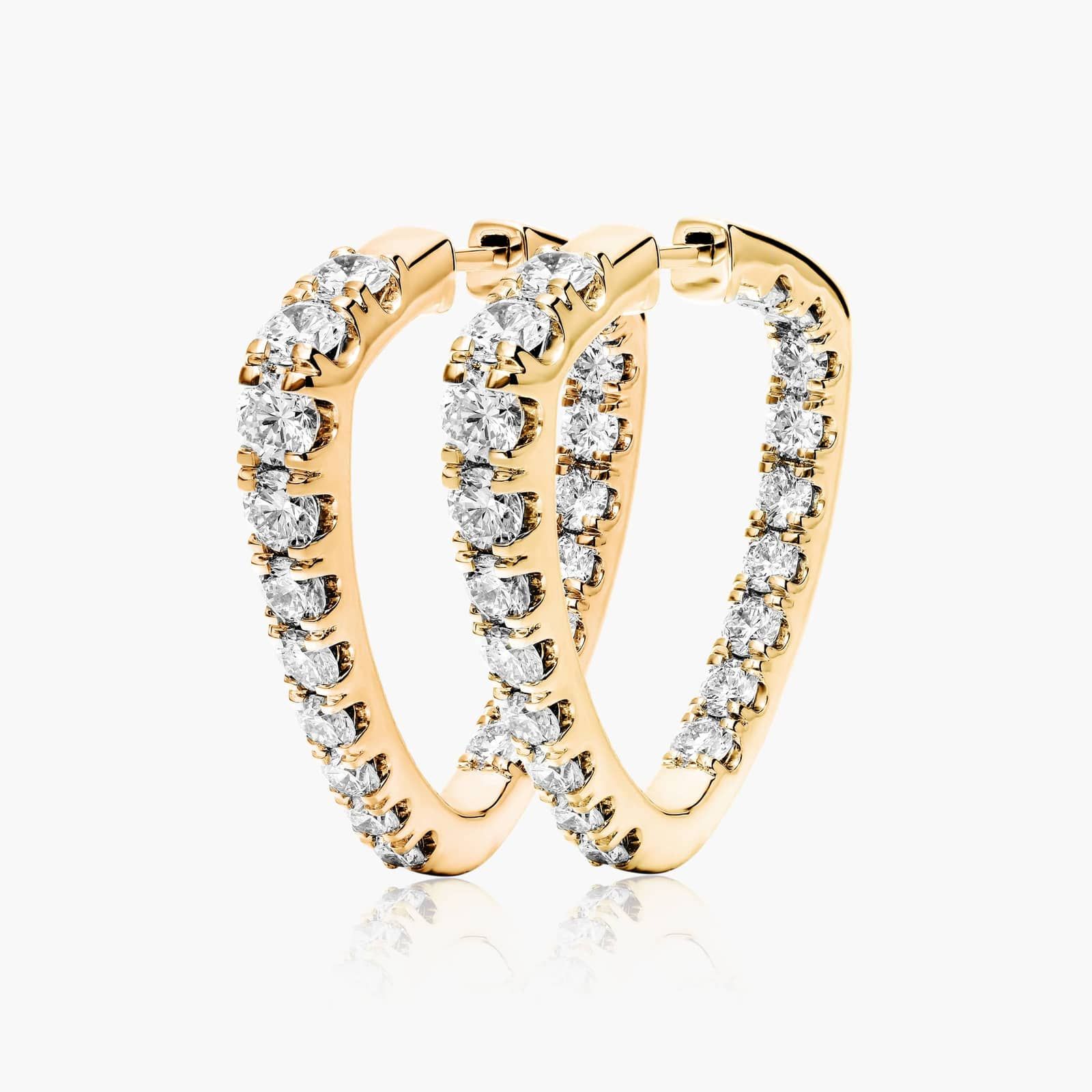Inside Out Triangle 4 CTW Diamond Hoop Earrings In 14K Yellow Gold By James Allen