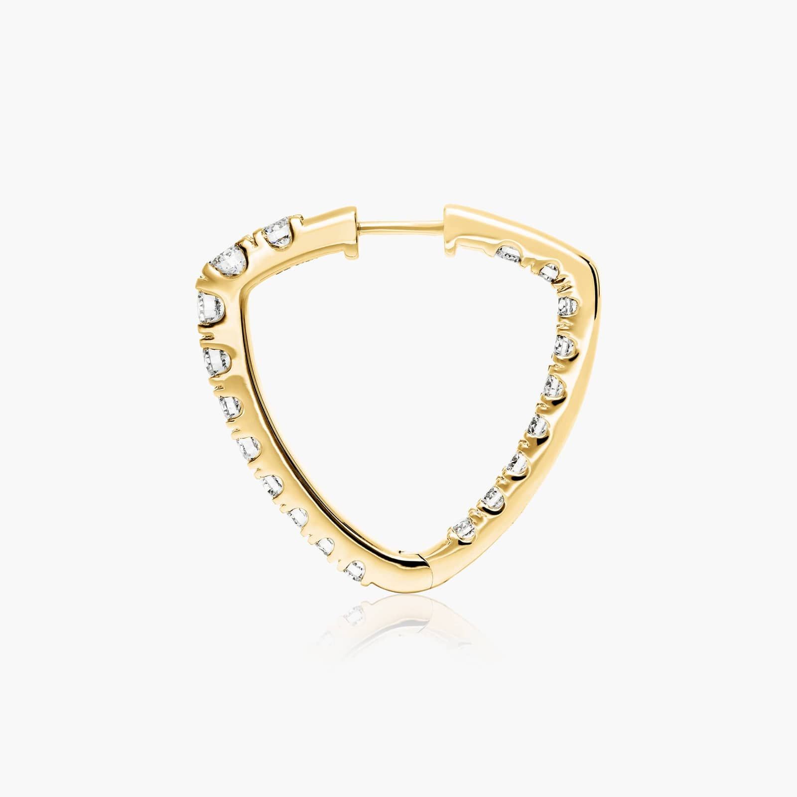 Inside Out Triangle 4 CTW Diamond Hoop Earrings In 14K Yellow Gold By James Allen