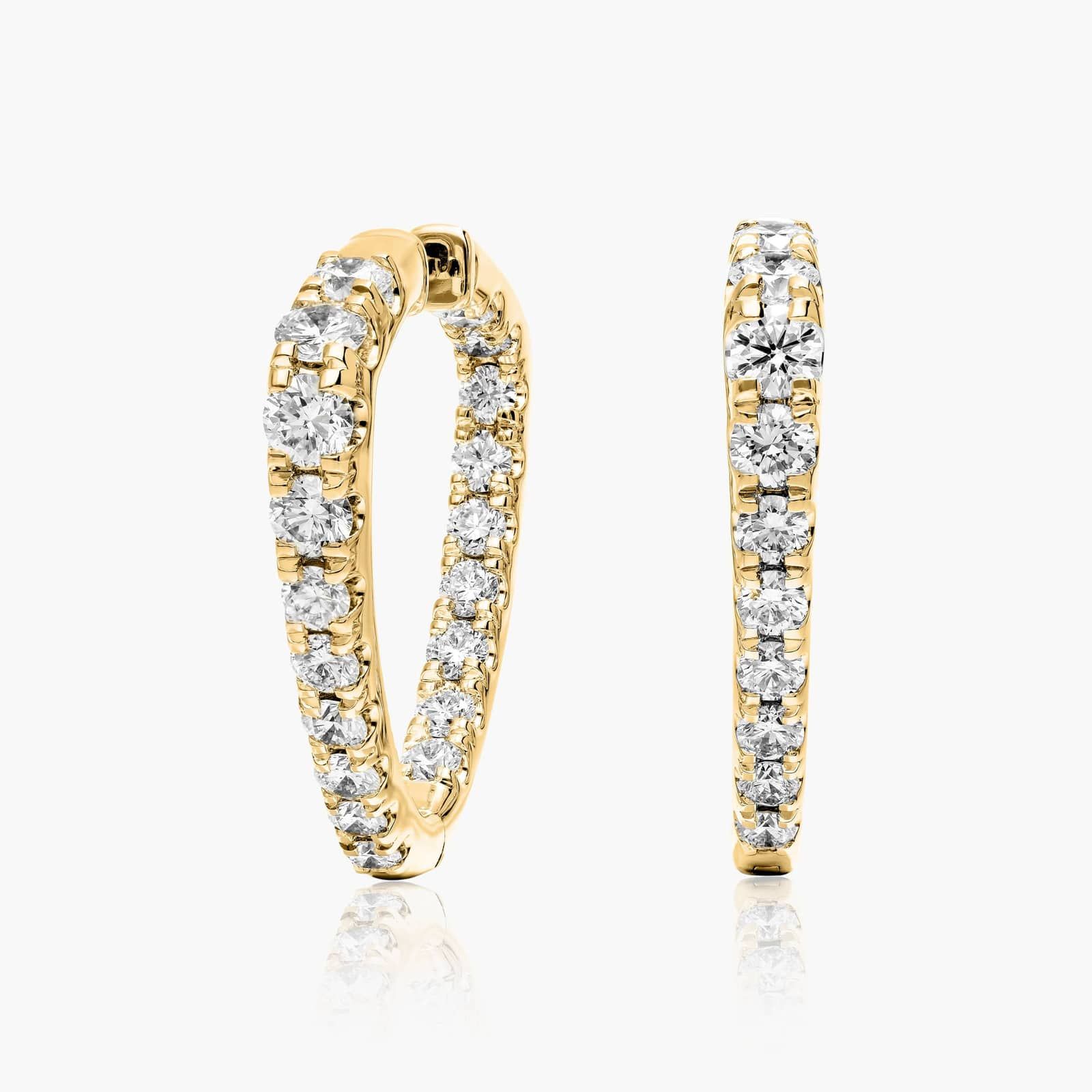 Inside Out Triangle 4 CTW Lab-Grown Diamond Hoop Earrings In 14K Yellow Gold By James Allen