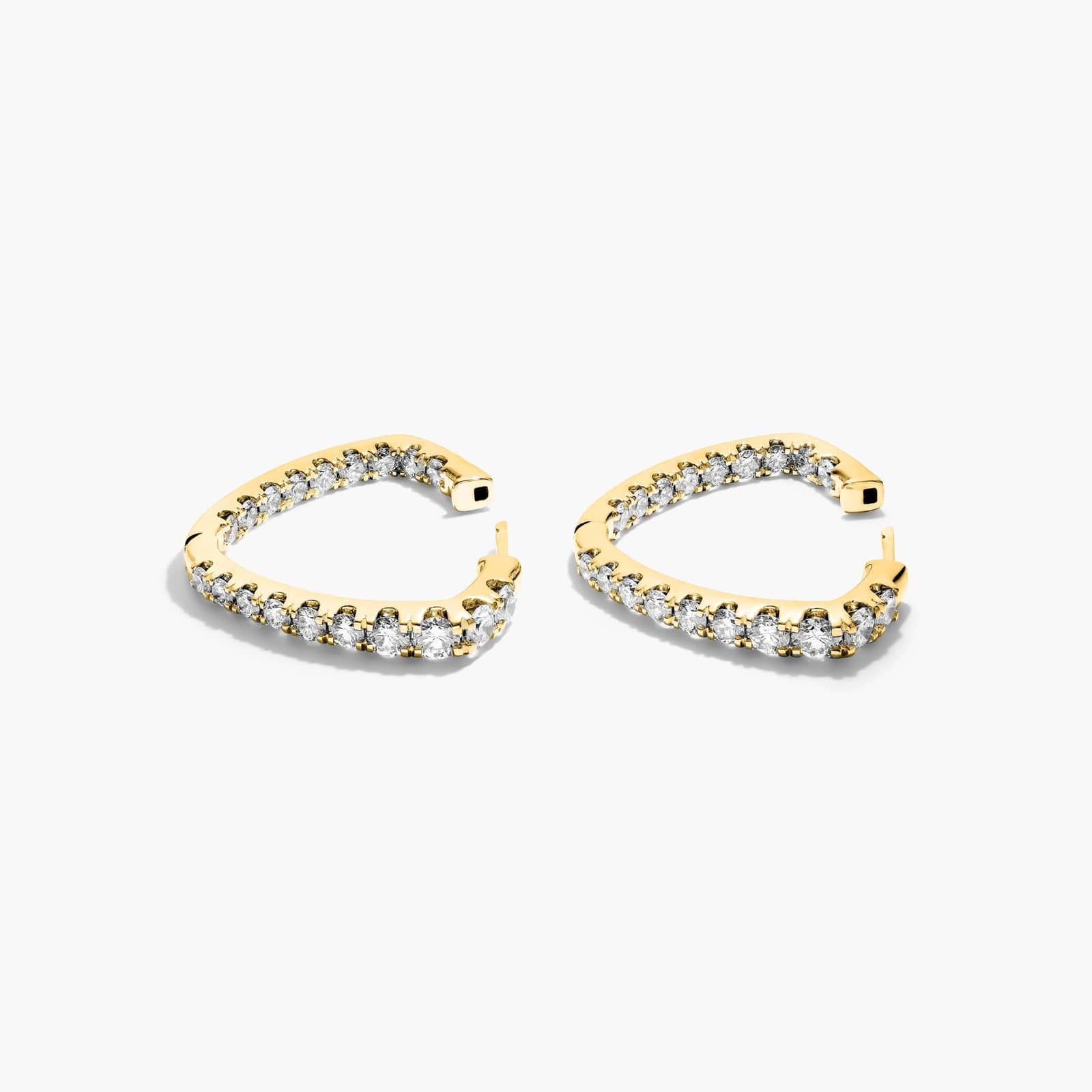 Inside Out Triangle 4 CTW Lab-Grown Diamond Hoop Earrings In 14K Yellow Gold By James Allen