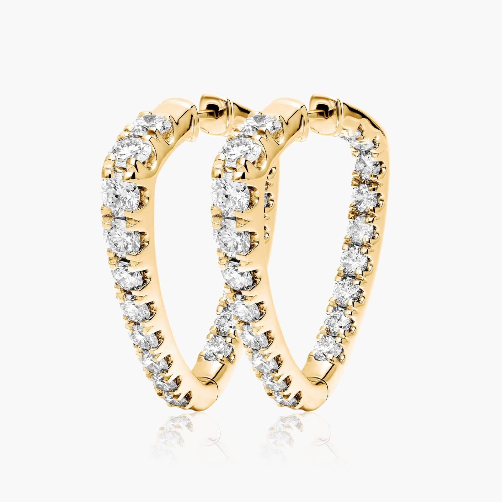 Inside Out Triangle 5 CTW Diamond Hoop Earrings In 14K Yellow Gold By James Allen