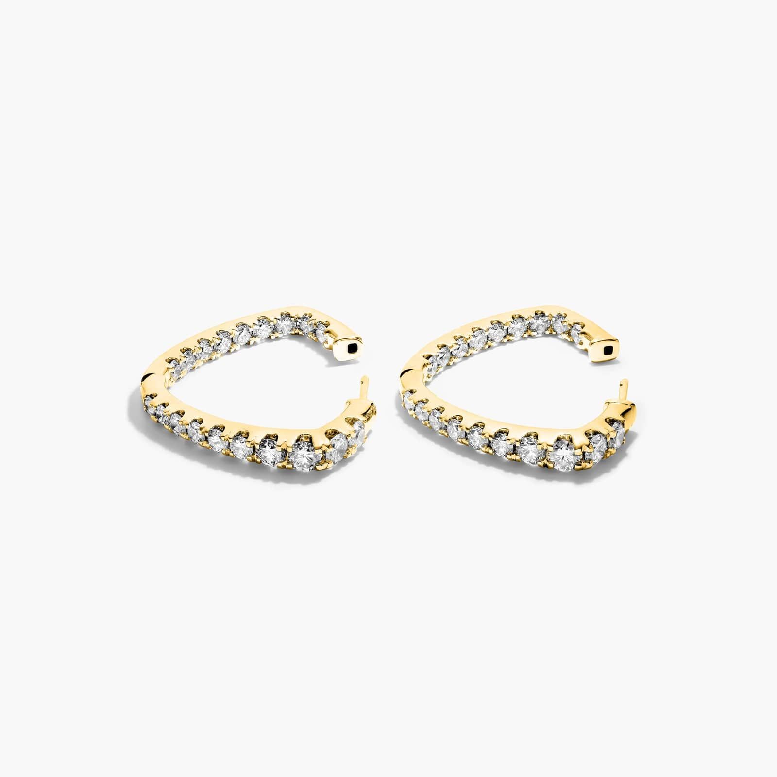 Inside Out Triangle 5 CTW Diamond Hoop Earrings In 14K Yellow Gold By James Allen