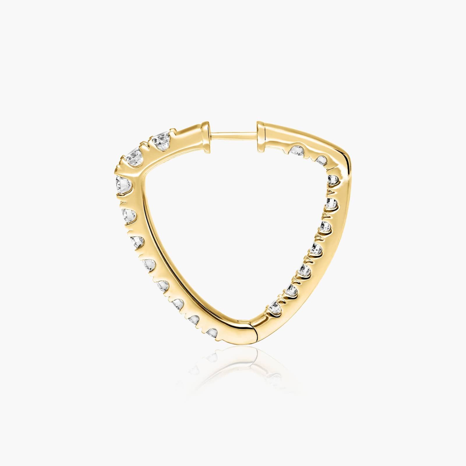 Inside Out Triangle 5 CTW Diamond Hoop Earrings In 14K Yellow Gold By James Allen