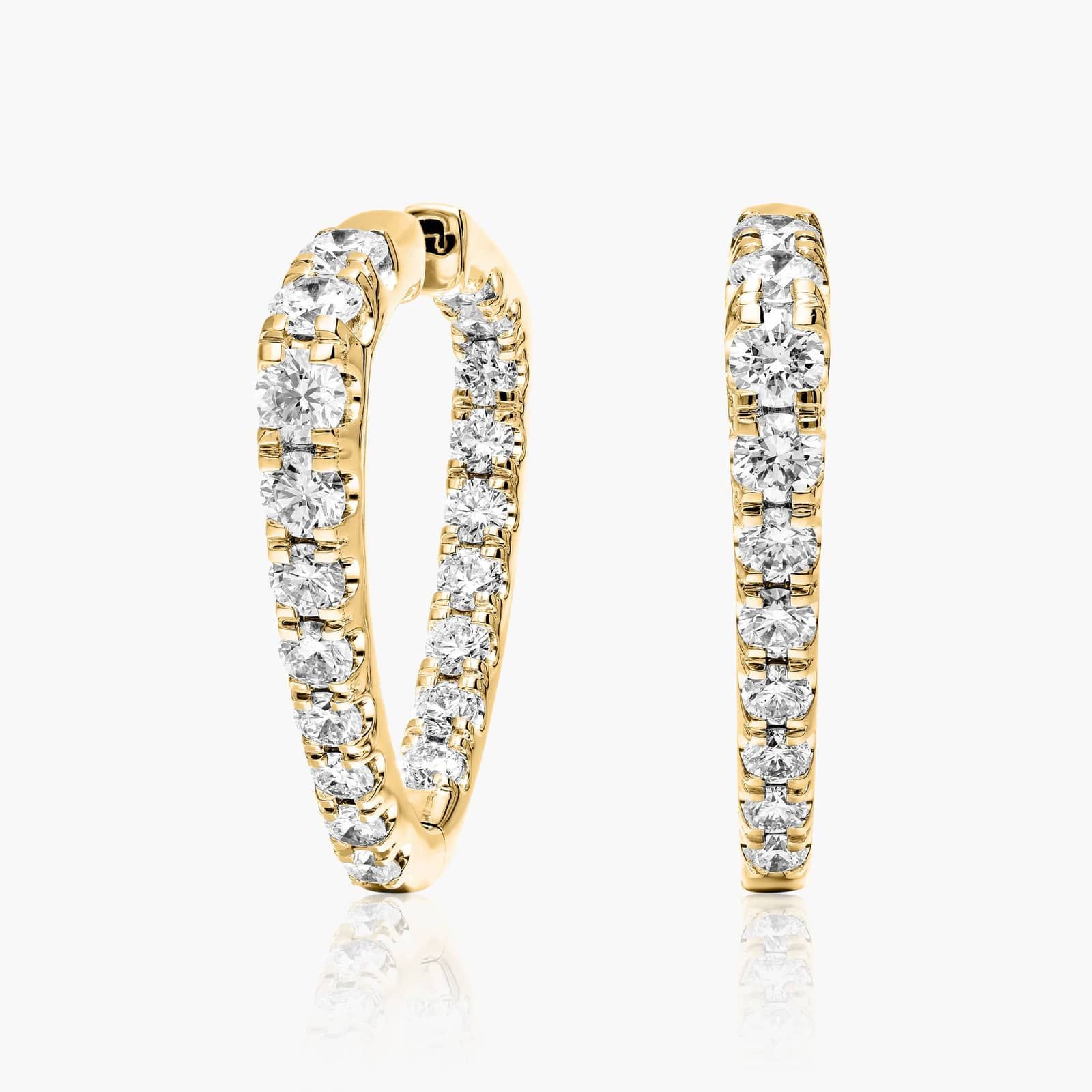 Inside Out Triangle 5 CTW Lab-Grown Diamond Hoop Earrings In 14K Yellow Gold By James Allen