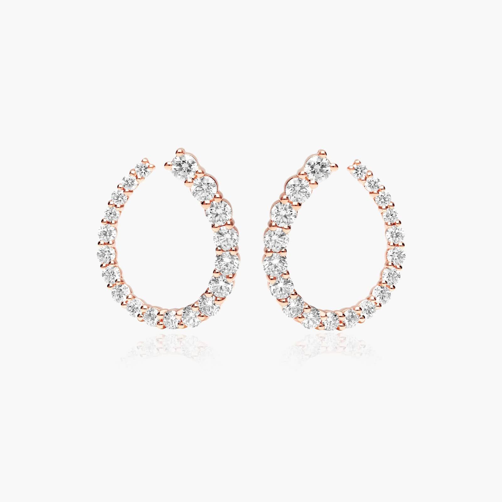 Front Twist Hoop Earrings With Lab-Grown Diamonds In 14K Rose Gold By James Allen