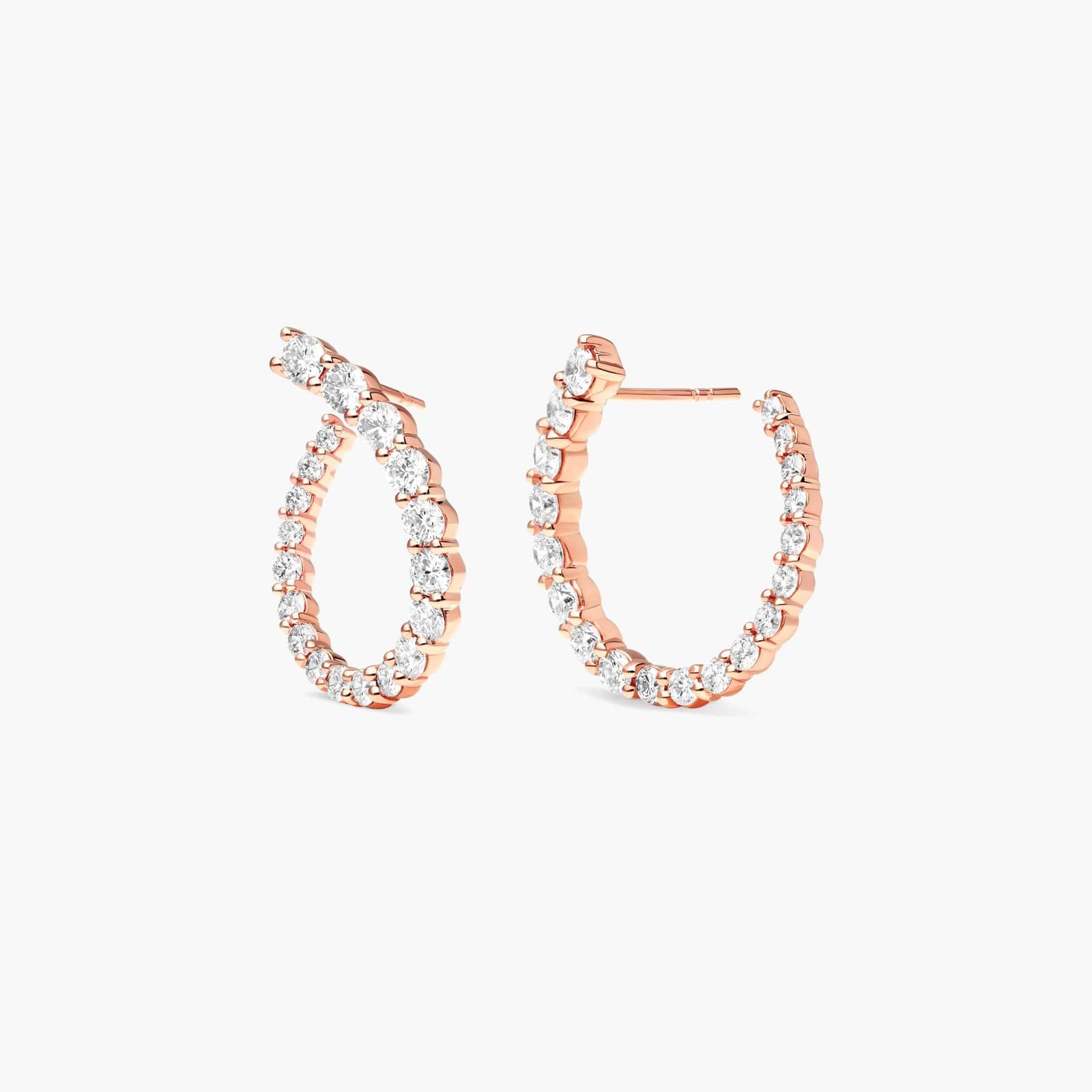 Front Twist Hoop Earrings With Lab-Grown Diamonds In 14K Rose Gold By James Allen
