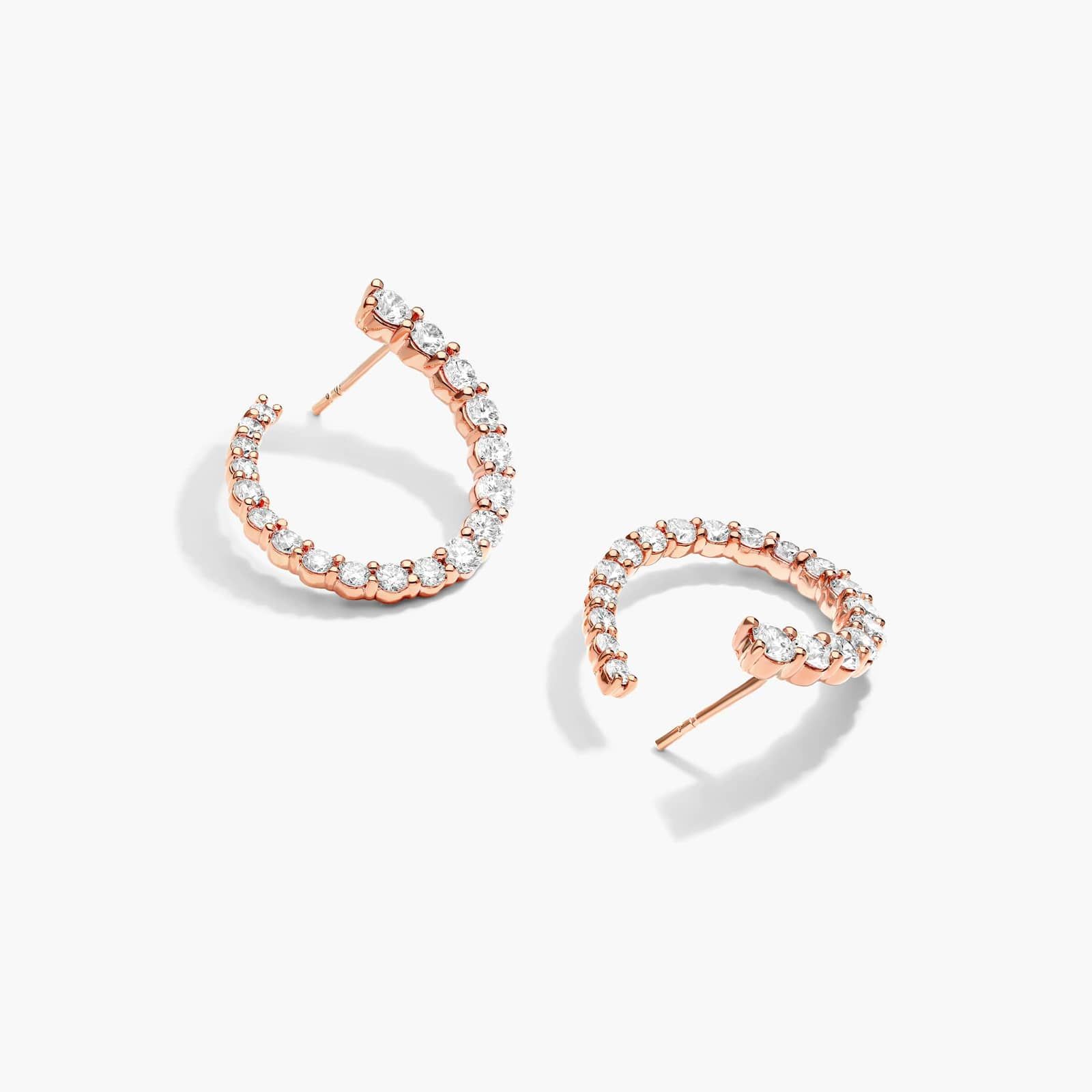 Front Twist Hoop Earrings With Lab-Grown Diamonds In 14K Rose Gold By James Allen