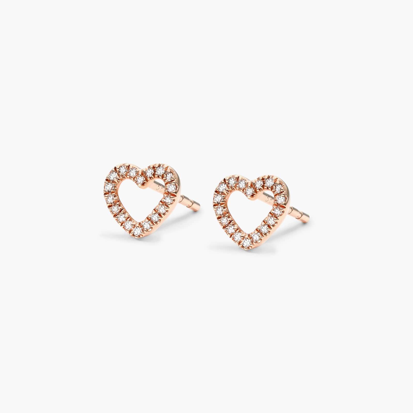 Open Heart Shape Diamond Earrings In 14K Rose Gold By James Allen