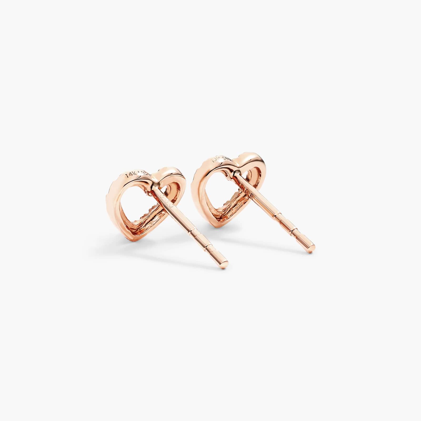 Open Heart Shape Diamond Earrings In 14K Rose Gold By James Allen