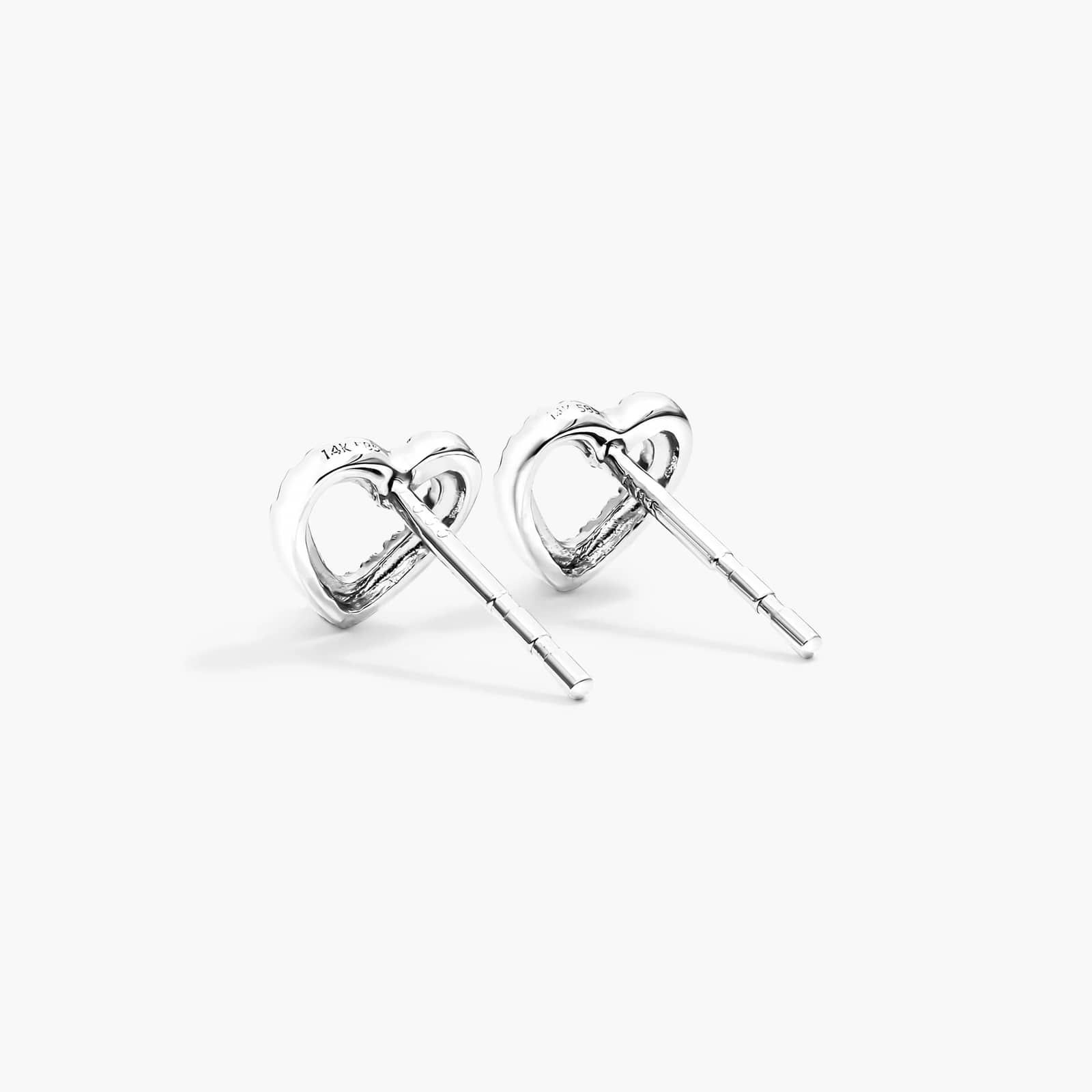 Open Heart Shape Diamond Earrings In 14K White Gold By James Allen