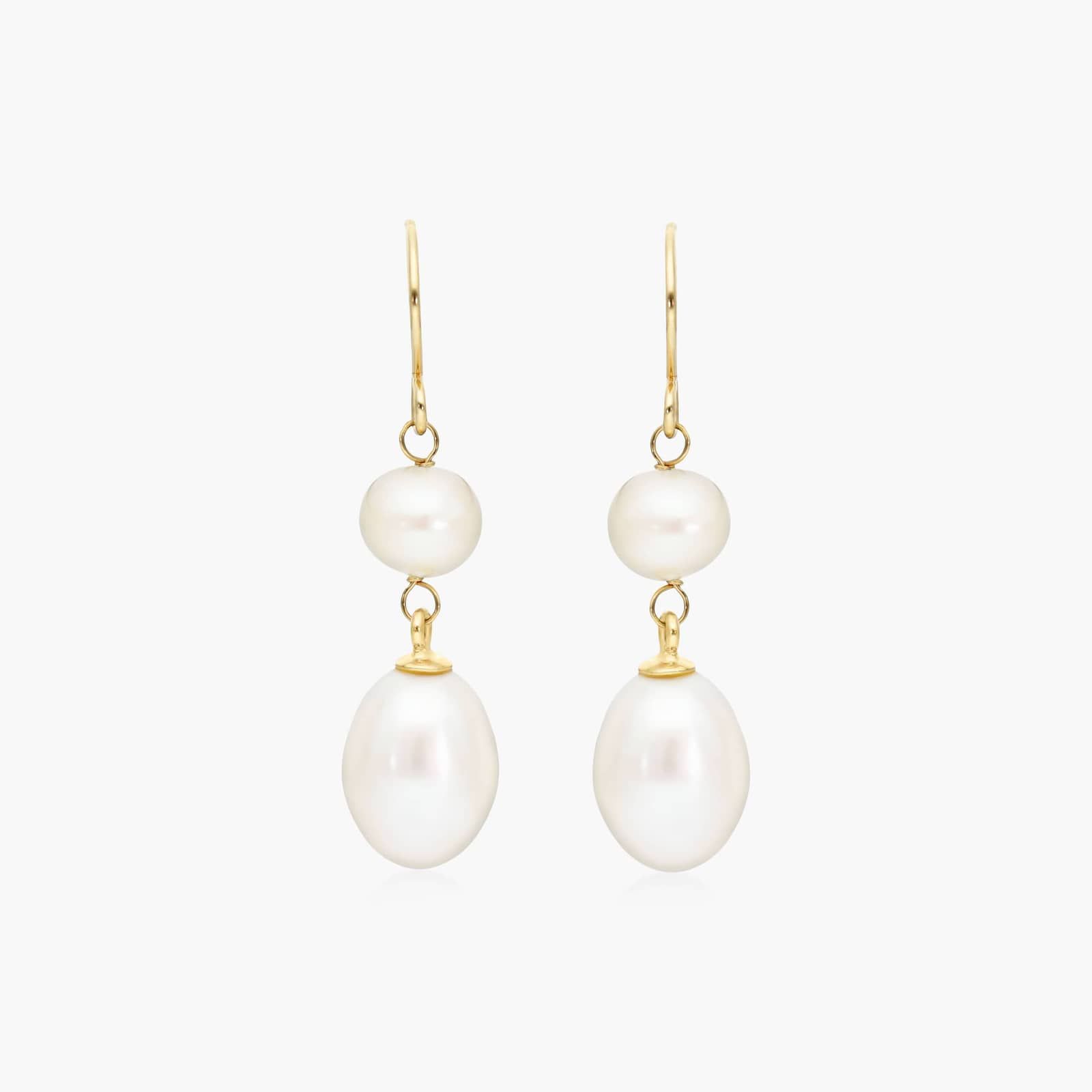 Cultured Freshwater Pearl Drop Earrings In 14K Yellow Gold (5.0-9.0mm) By James Allen