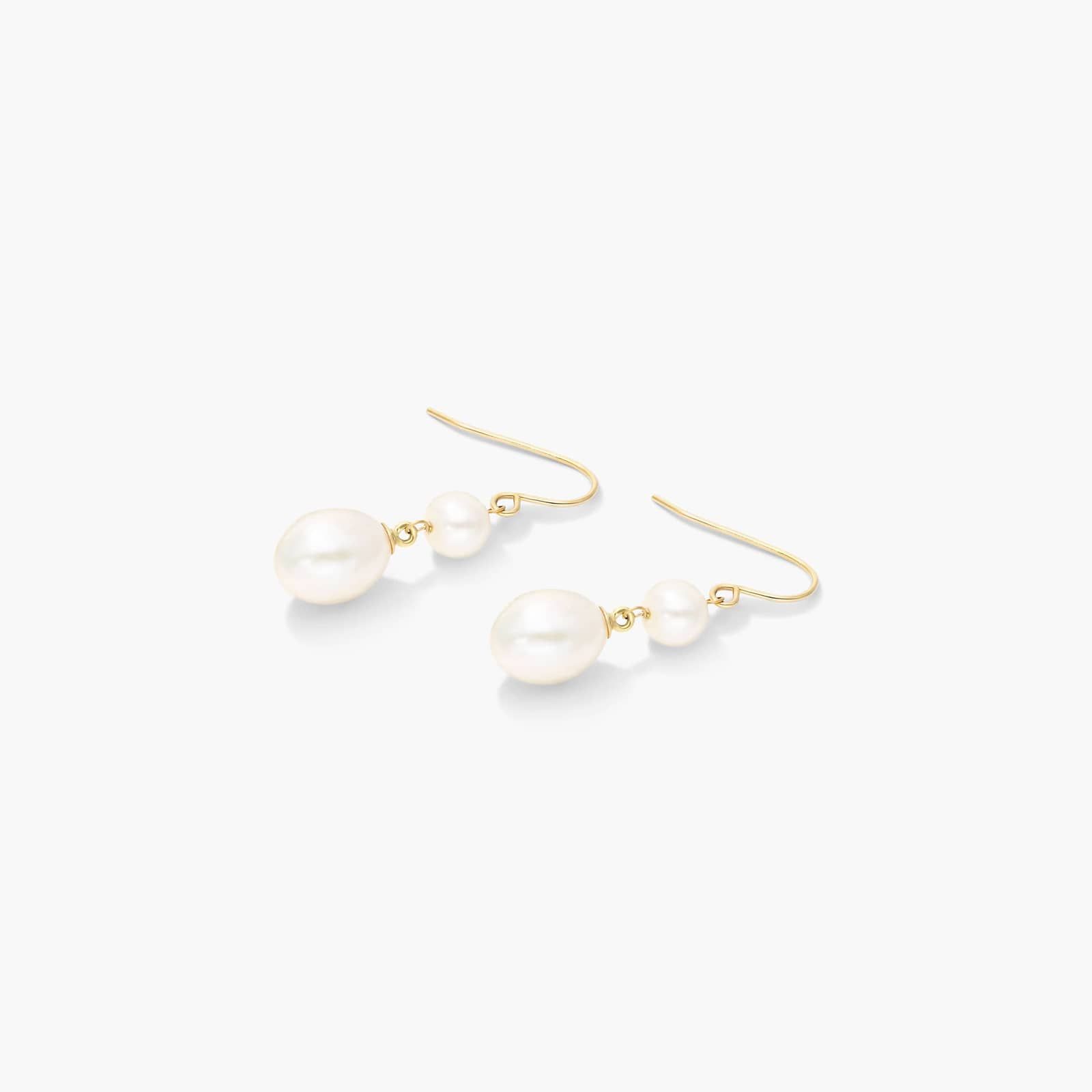 Cultured Freshwater Pearl Drop Earrings In 14K Yellow Gold (5.0-9.0mm) By James Allen