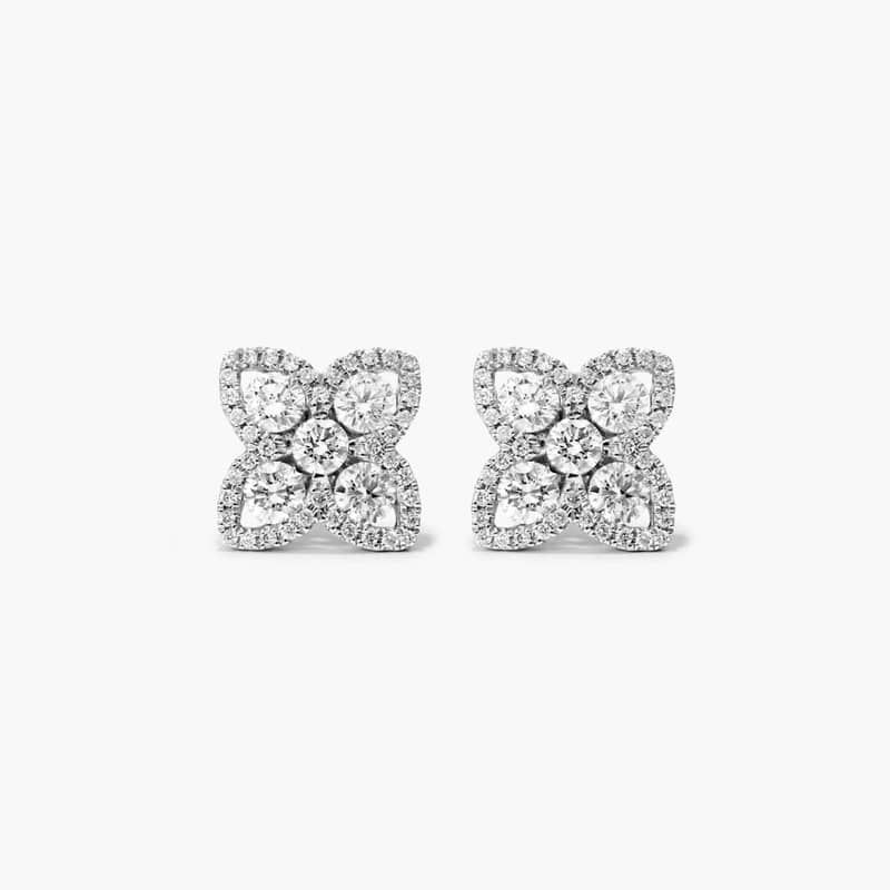 Magnolia Diamond Stud Earrings In 14K White Gold By James Allen