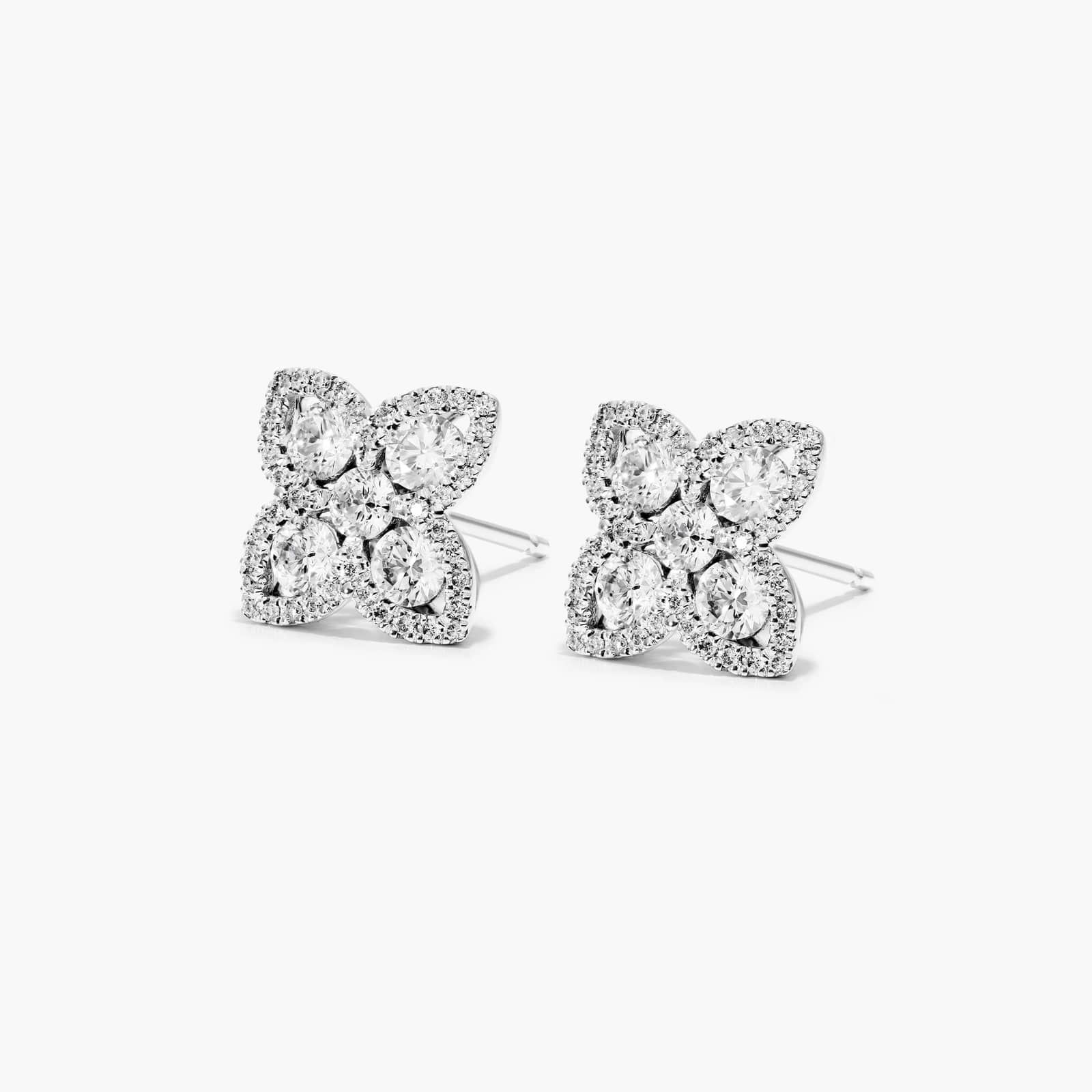Magnolia Diamond Stud Earrings In 14K White Gold By James Allen